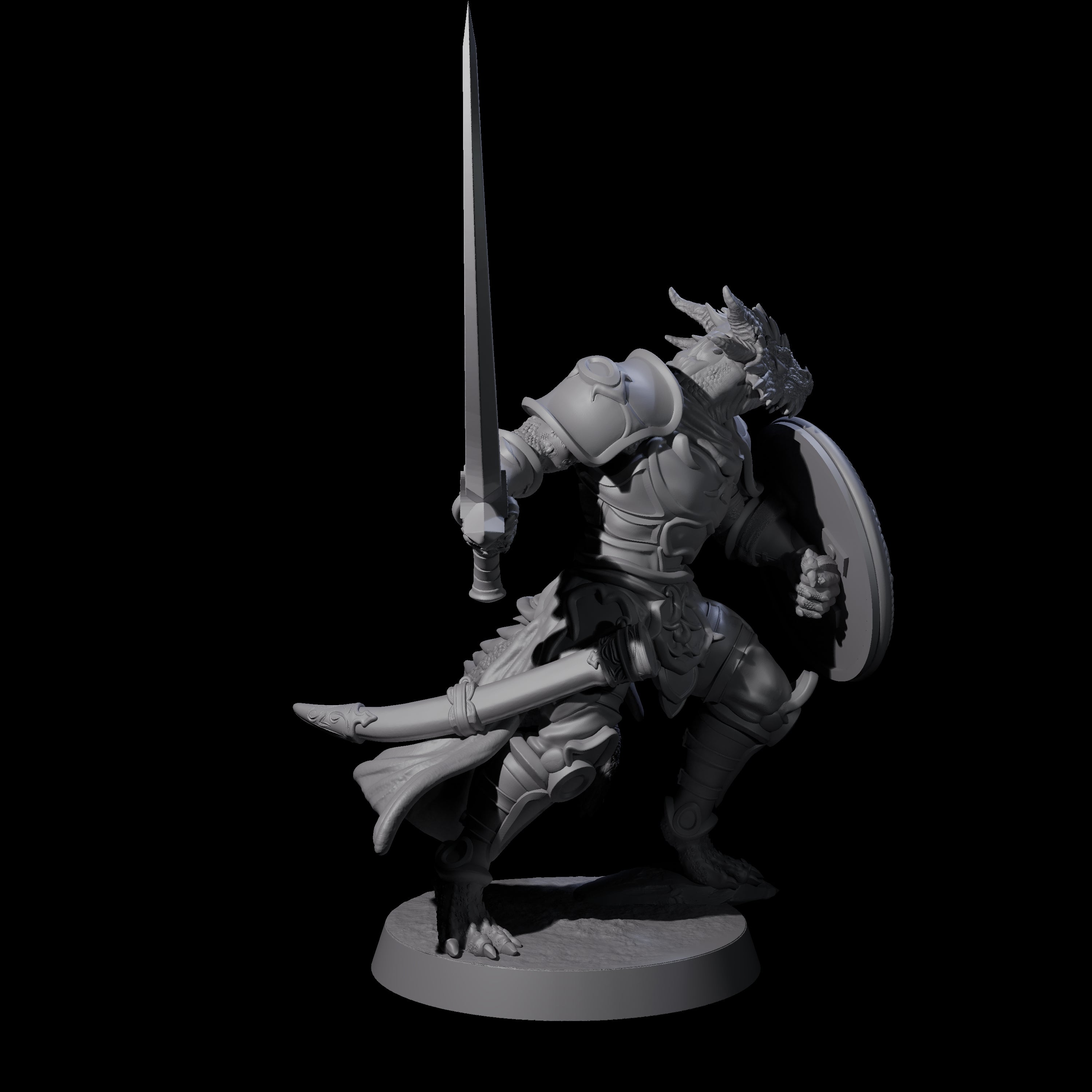 Swinging Dragonborn Flameblade C Miniature for Dungeons and Dragons, Pathfinder or other TTRPGs
