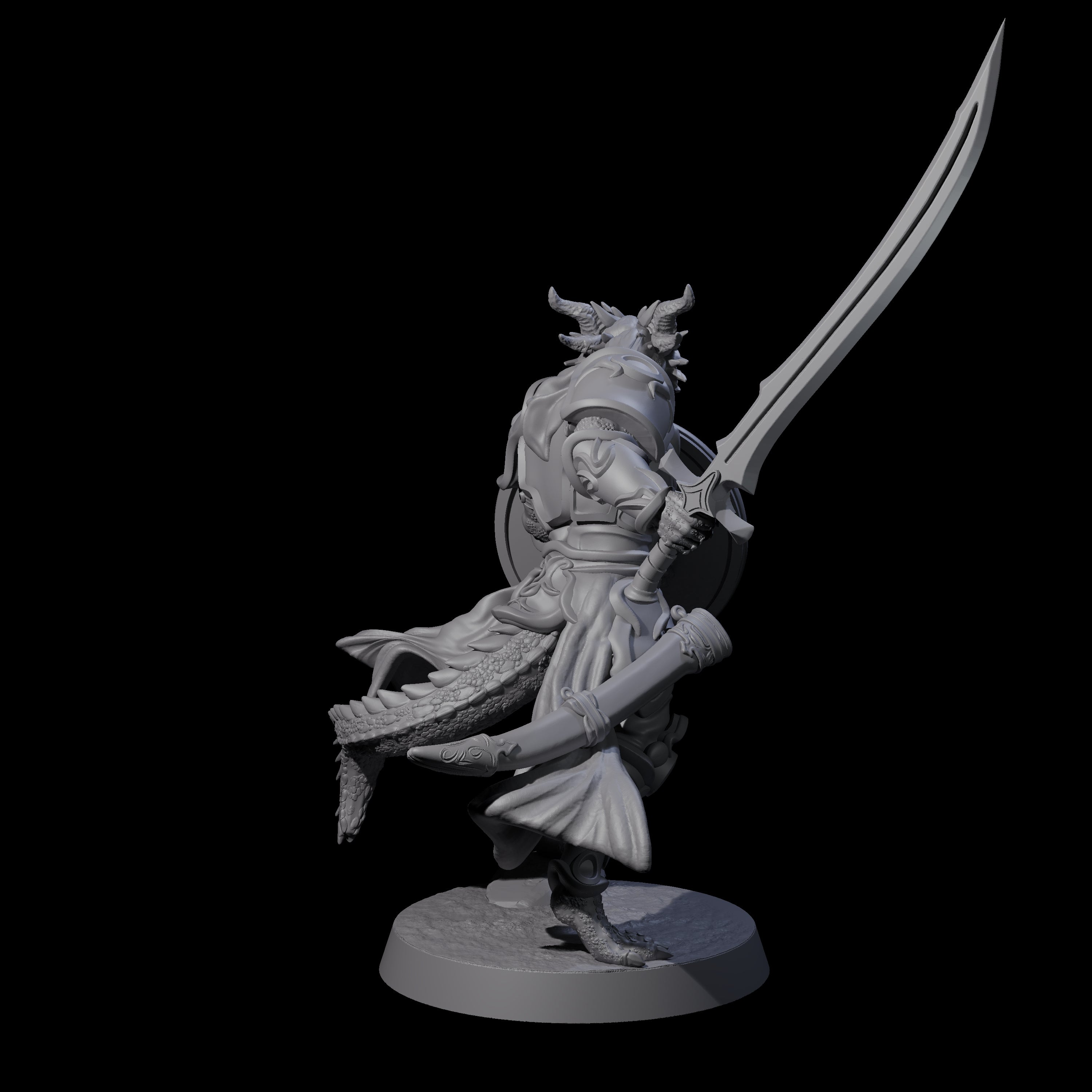Swinging Dragonborn Flameblade C Miniature for Dungeons and Dragons, Pathfinder or other TTRPGs