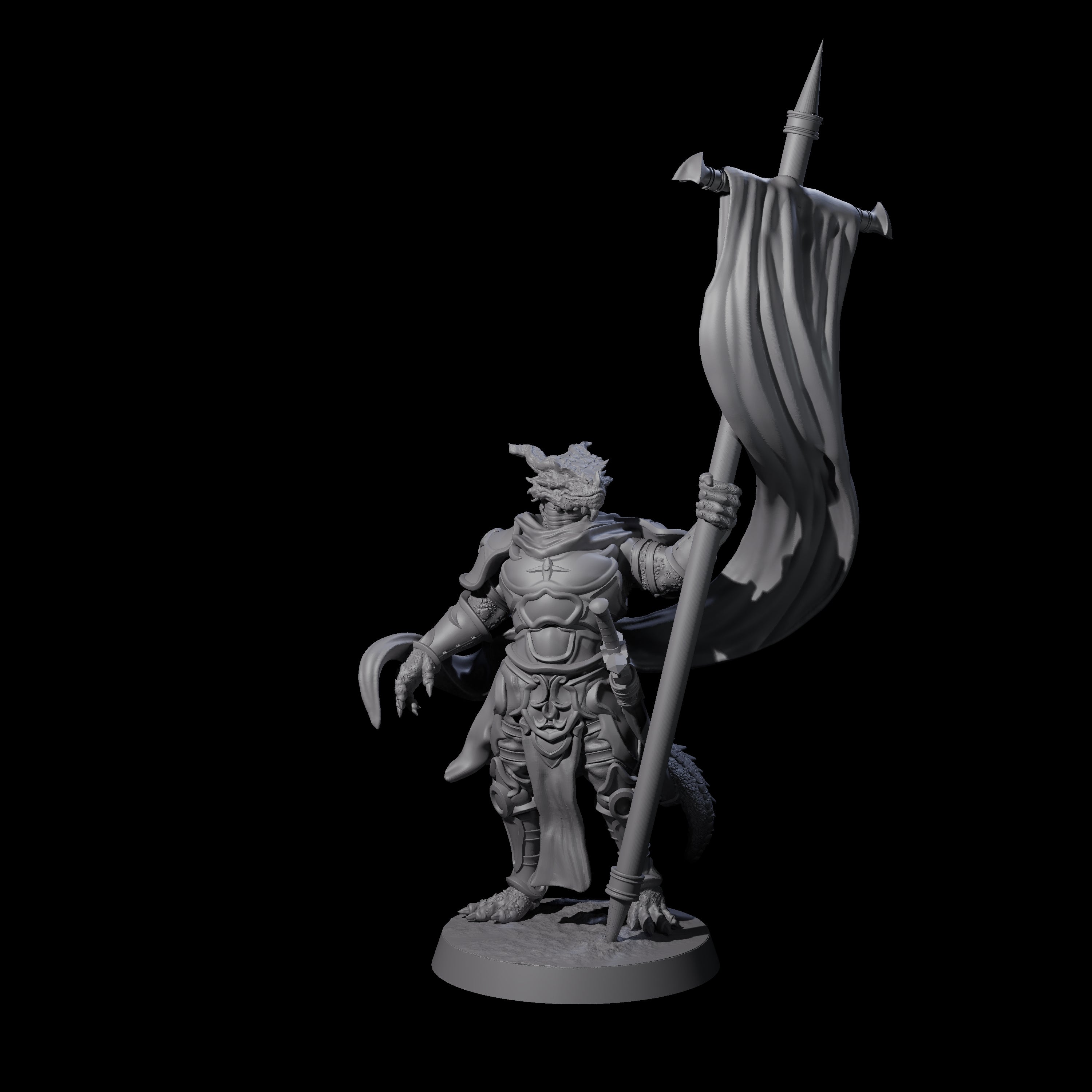 Swinging Dragonborn Flameblade G Miniature for Dungeons and Dragons, Pathfinder or other TTRPGs