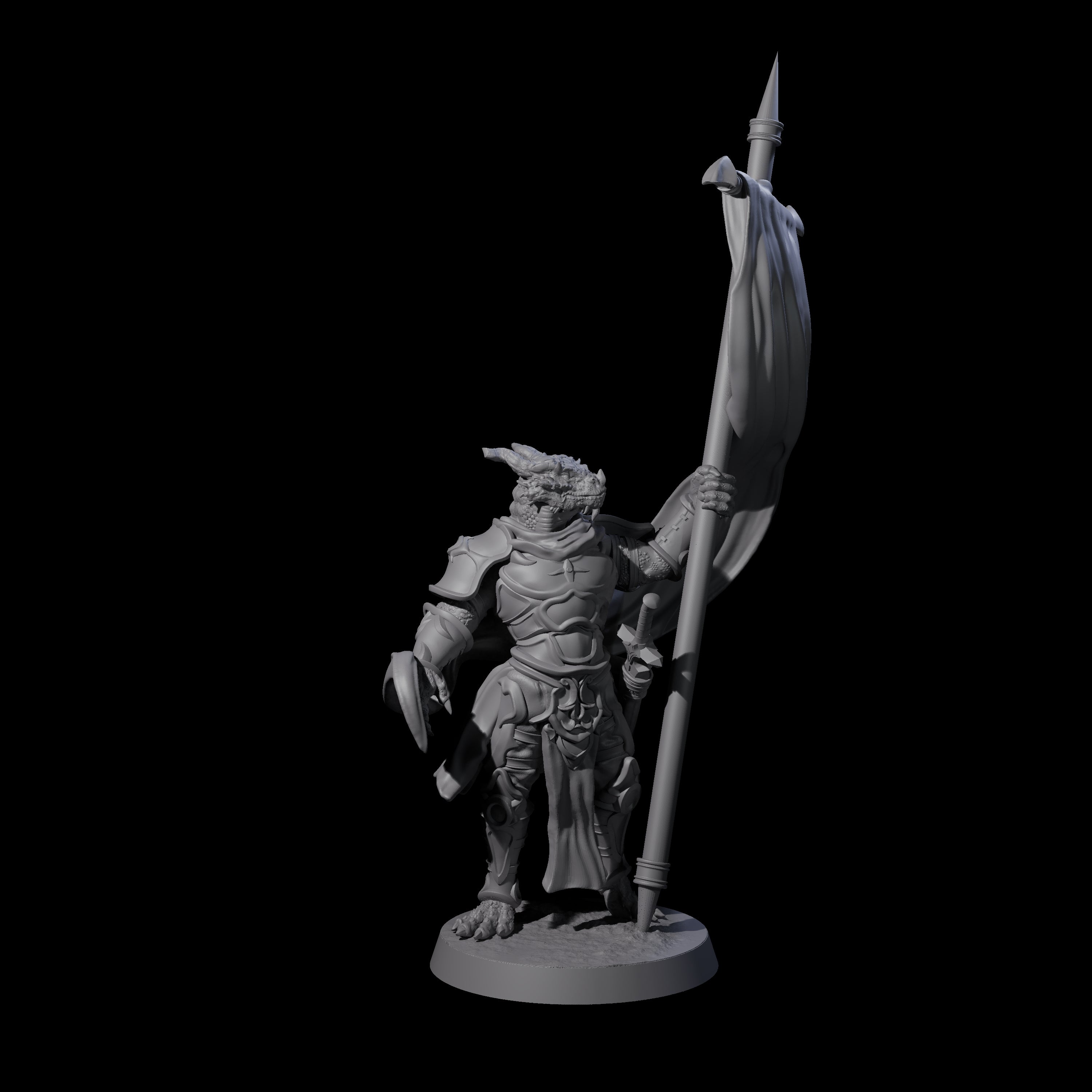 Swinging Dragonborn Flameblade G Miniature for Dungeons and Dragons, Pathfinder or other TTRPGs