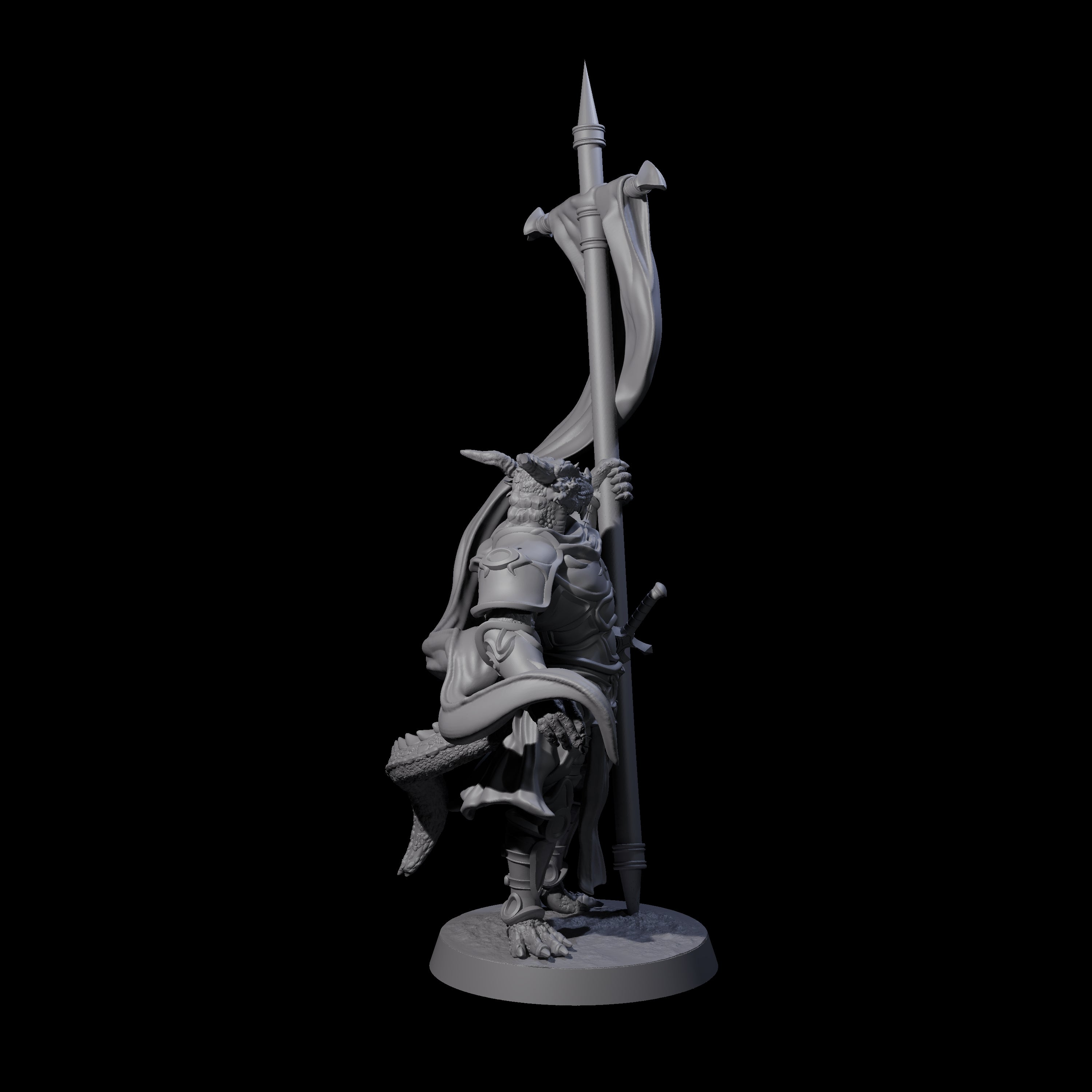 Swinging Dragonborn Flameblade G Miniature for Dungeons and Dragons, Pathfinder or other TTRPGs