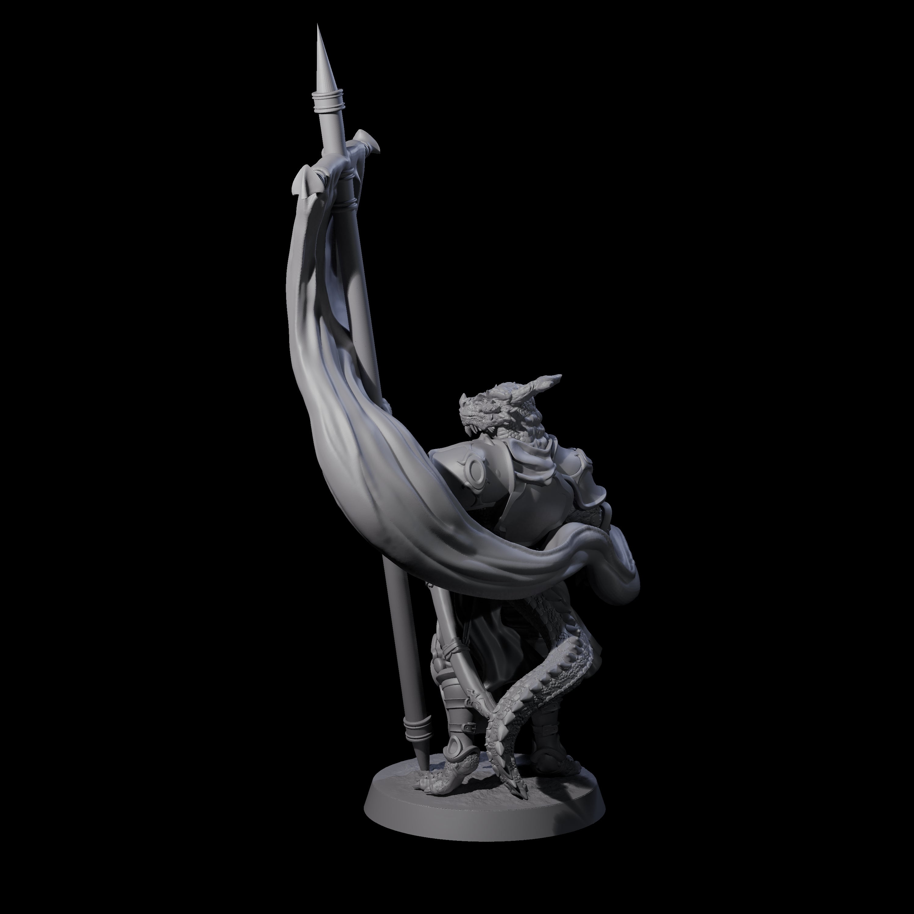 Swinging Dragonborn Flameblade G Miniature for Dungeons and Dragons, Pathfinder or other TTRPGs