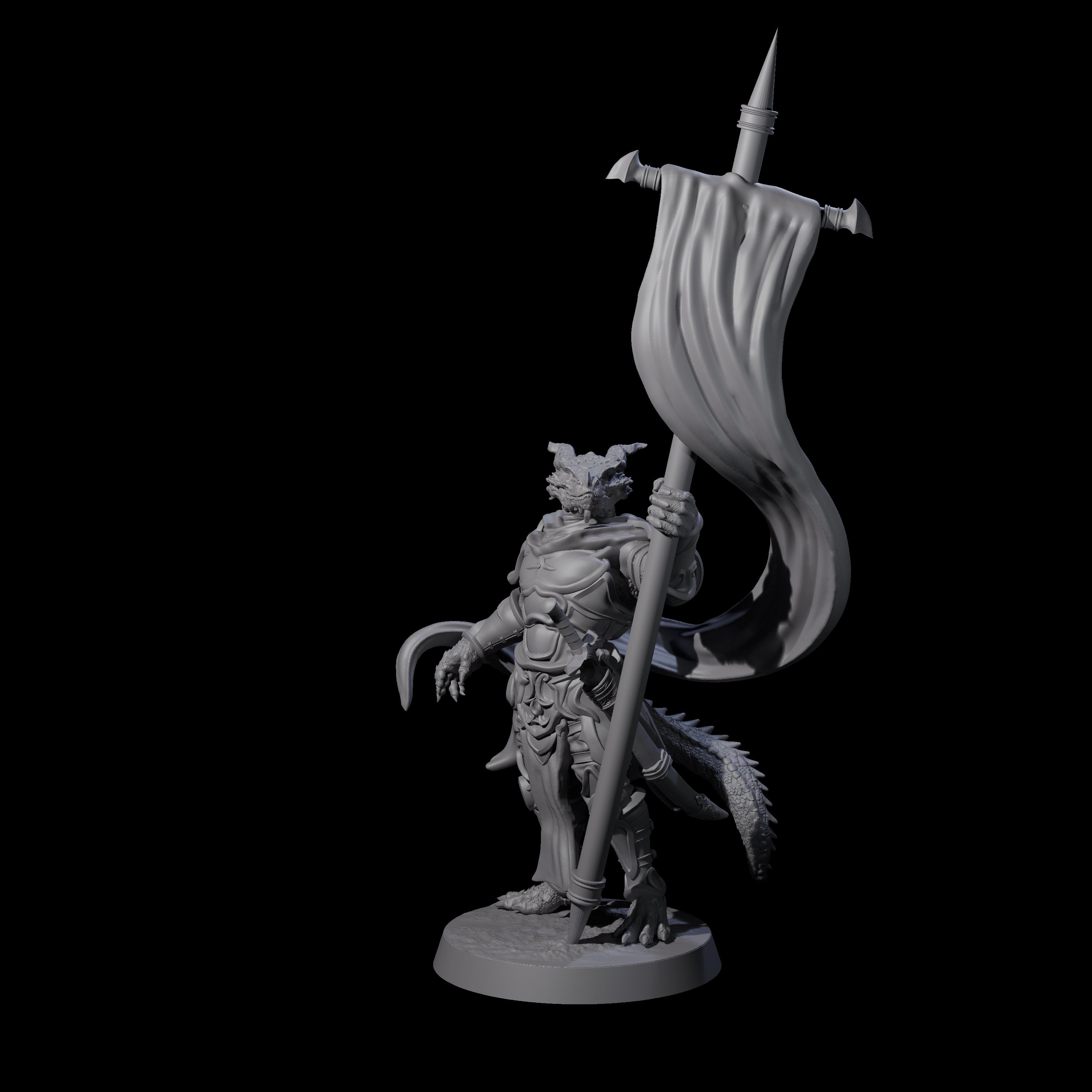 Swinging Dragonborn Flameblade G Miniature for Dungeons and Dragons, Pathfinder or other TTRPGs