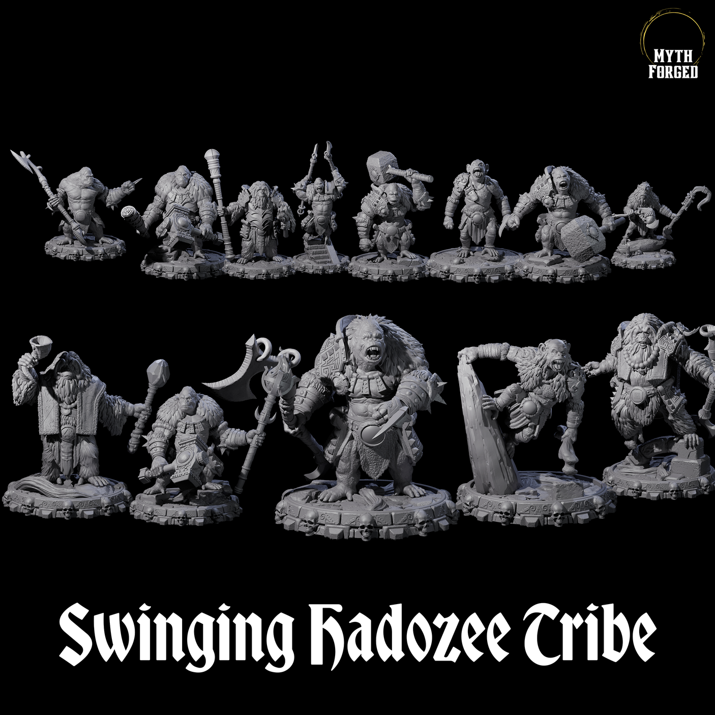 Swinging Hadozee Tribe Miniature for Dungeons and Dragons, Pathfinder or other TTRPGs