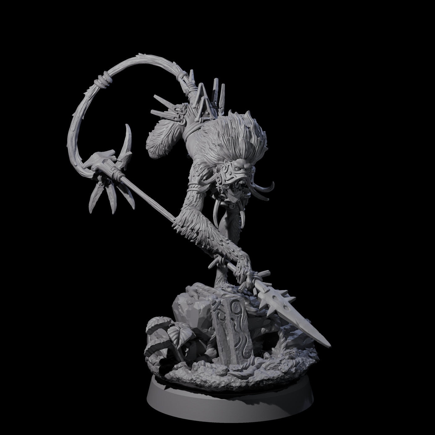 Swinging Hazodee Shaman A Miniature for Dungeons and Dragons, Pathfinder or other TTRPGs