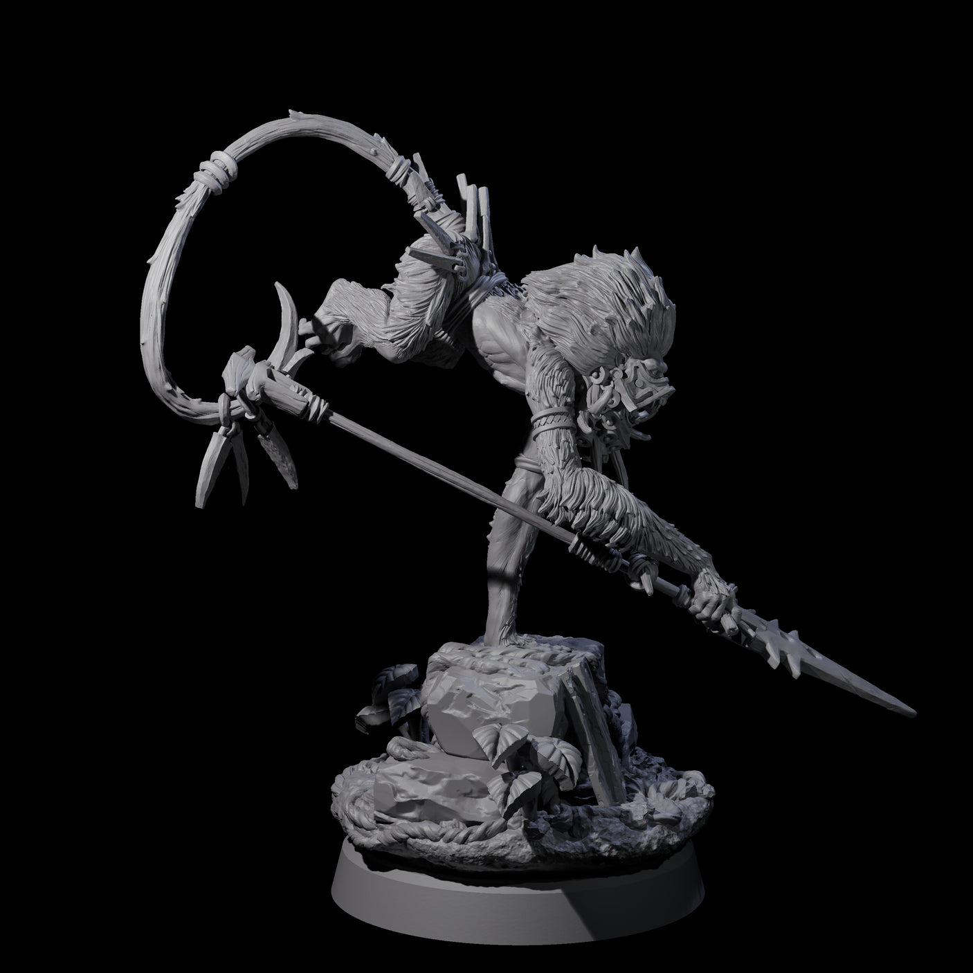 Swinging Hazodee Shaman A Miniature for Dungeons and Dragons, Pathfinder or other TTRPGs
