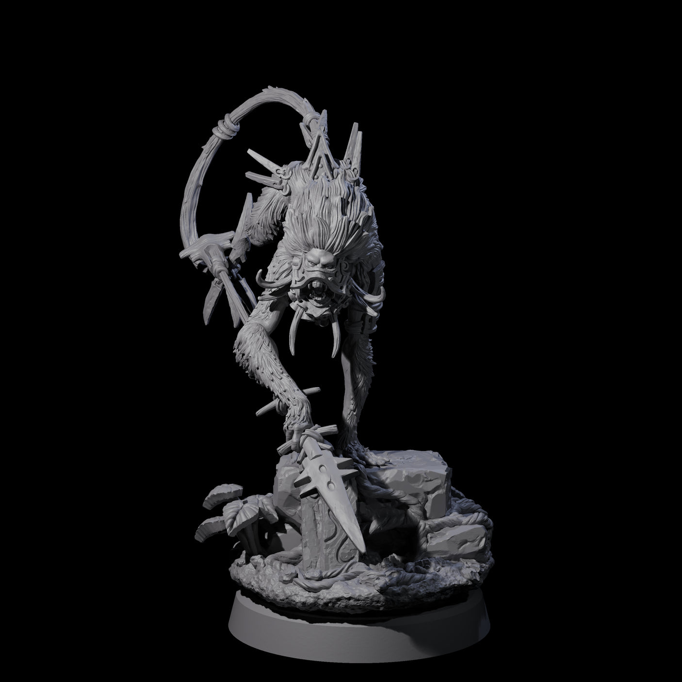 Swinging Hazodee Shaman A Miniature for Dungeons and Dragons, Pathfinder or other TTRPGs