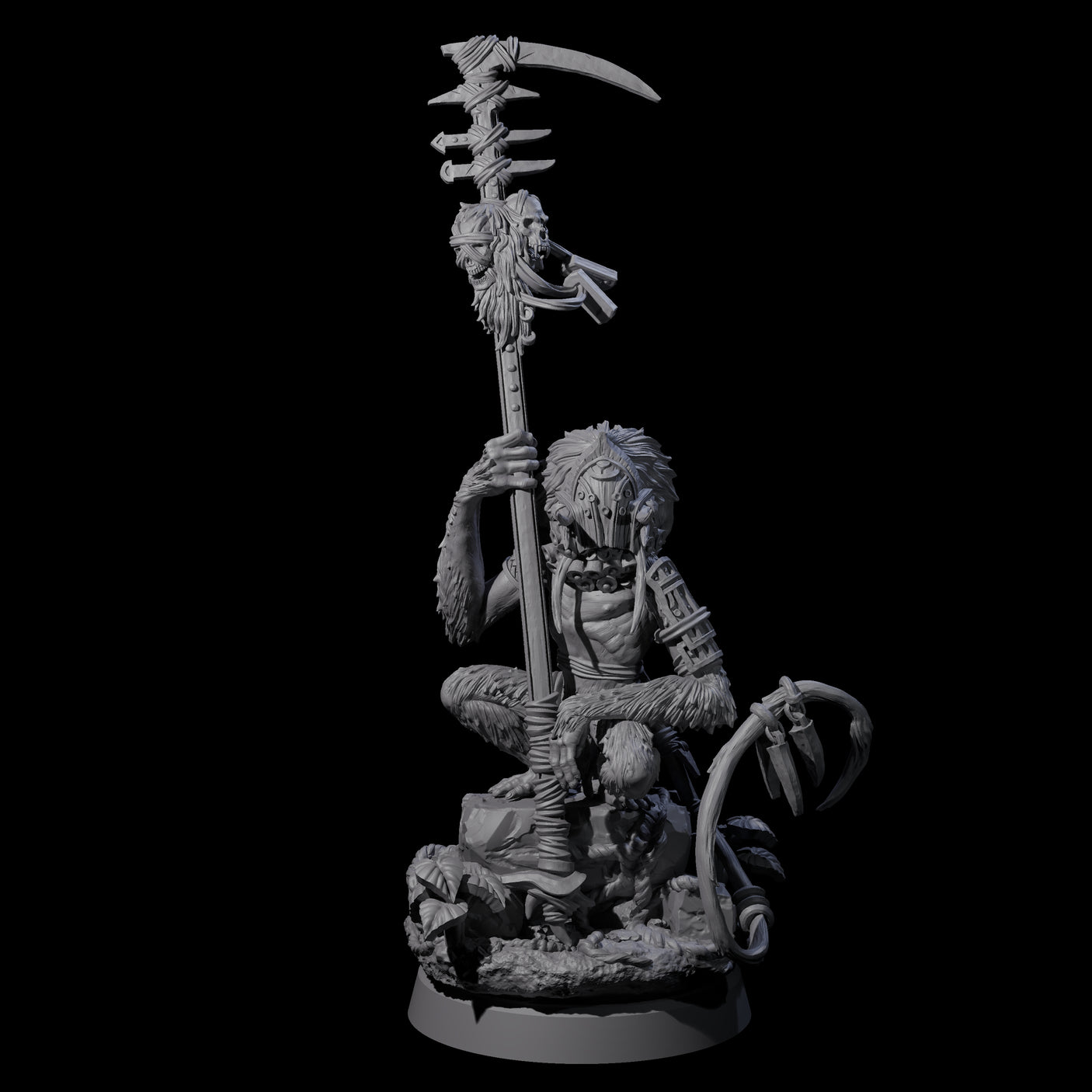 Swinging Hazodee Shaman B Miniature for Dungeons and Dragons, Pathfinder or other TTRPGs