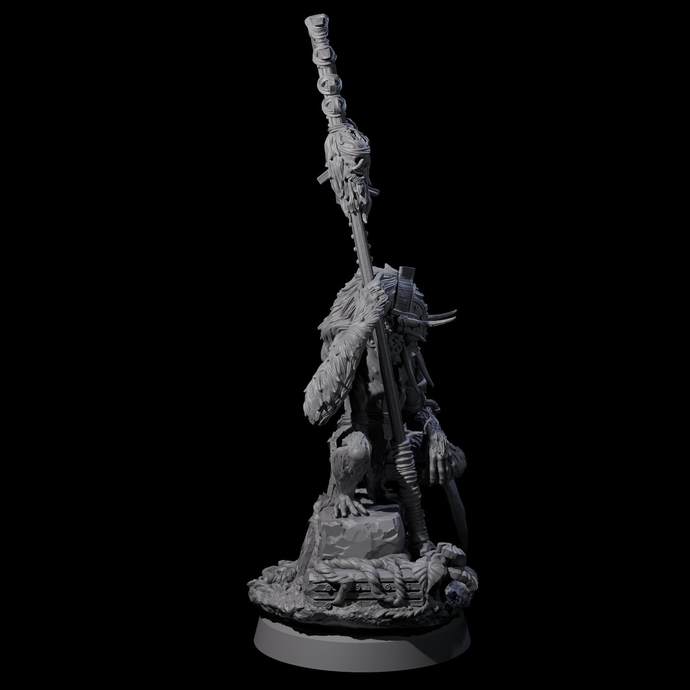 Swinging Hazodee Shaman B Miniature for Dungeons and Dragons, Pathfinder or other TTRPGs