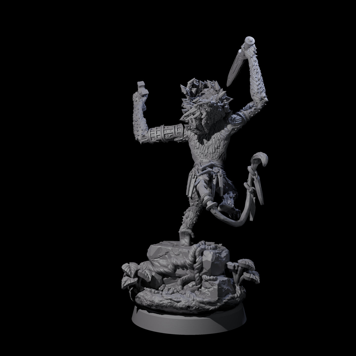 Swinging Hazodee Shaman C Miniature for Dungeons and Dragons, Pathfinder or other TTRPGs