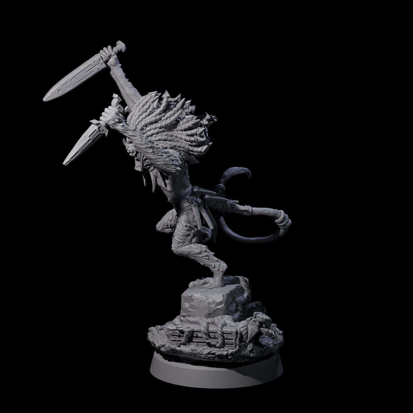 Swinging Hazodee Shaman C Miniature for Dungeons and Dragons, Pathfinder or other TTRPGs
