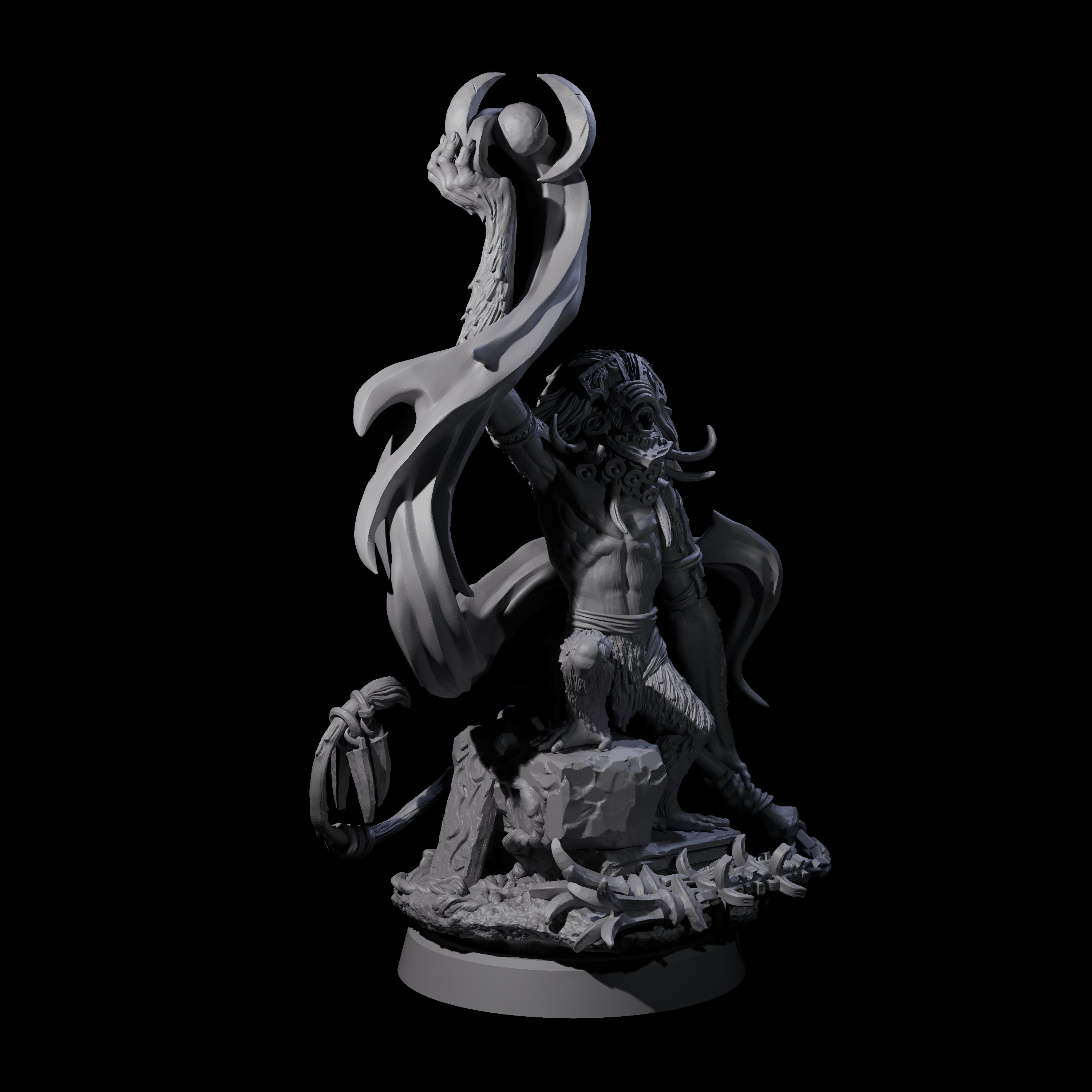 Swinging Hazodee Shaman D Miniature for Dungeons and Dragons, Pathfinder or other TTRPGs