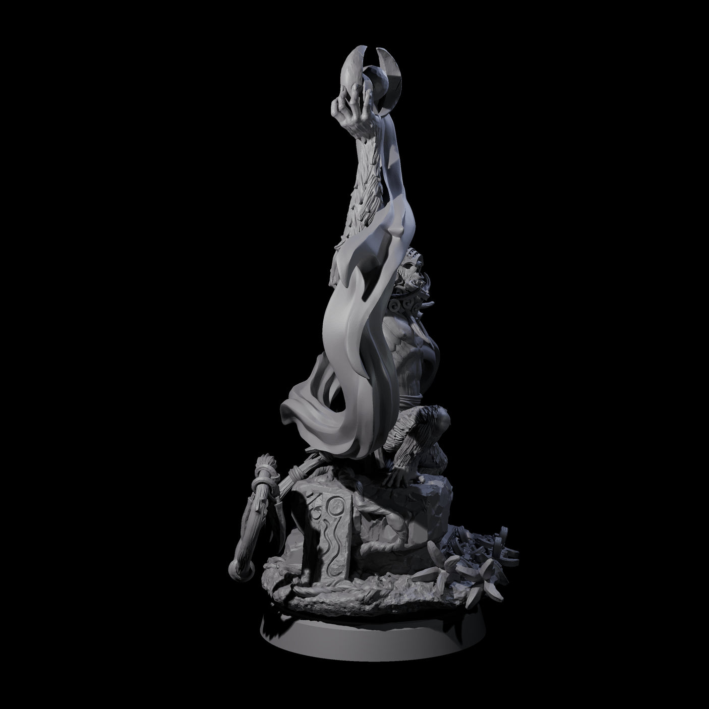Swinging Hazodee Shaman D Miniature for Dungeons and Dragons, Pathfinder or other TTRPGs
