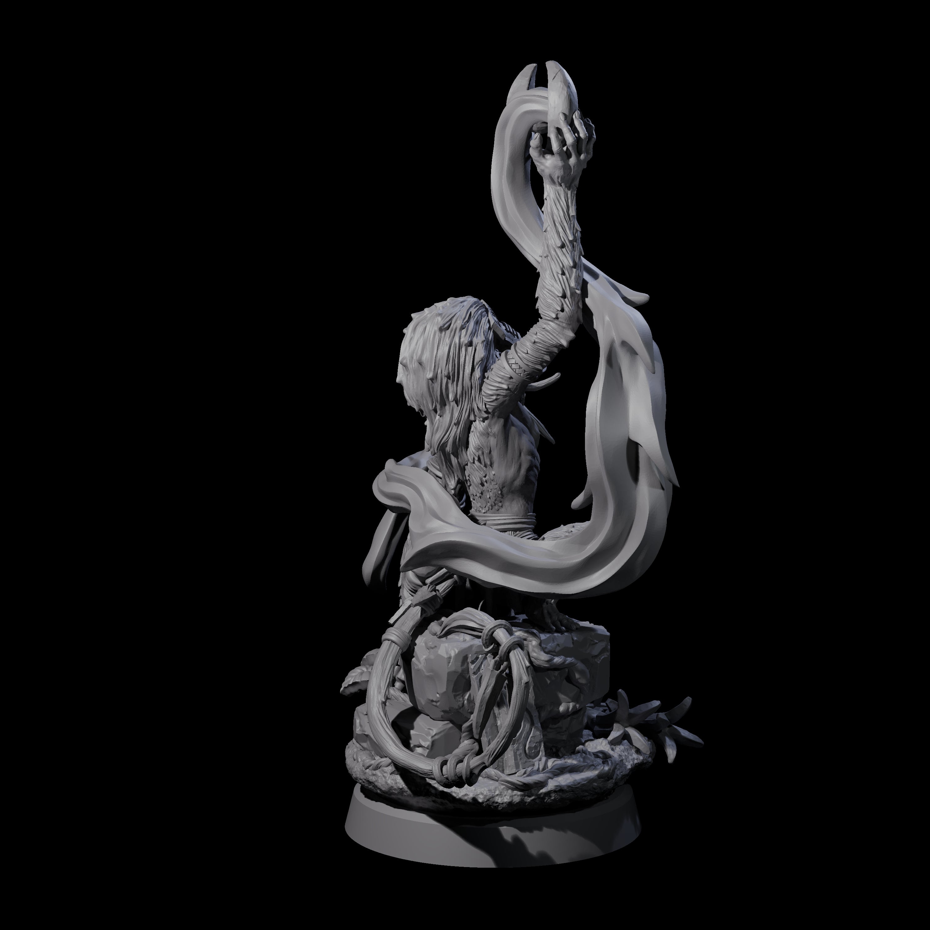 Swinging Hazodee Shaman D Miniature for Dungeons and Dragons, Pathfinder or other TTRPGs