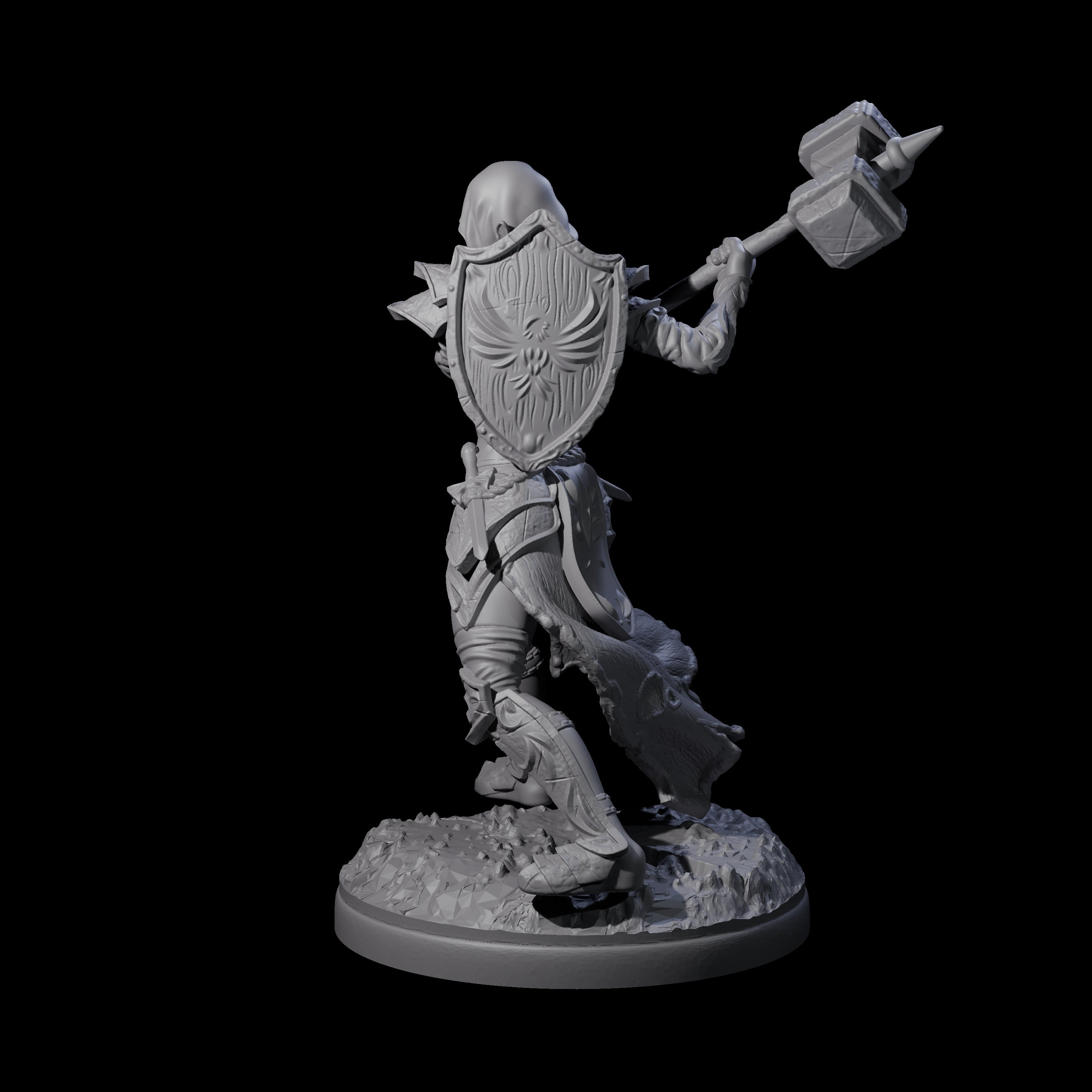 Swinging Holy Elf Cleric Miniature for Dungeons and Dragons, Pathfinder or other TTRPGs