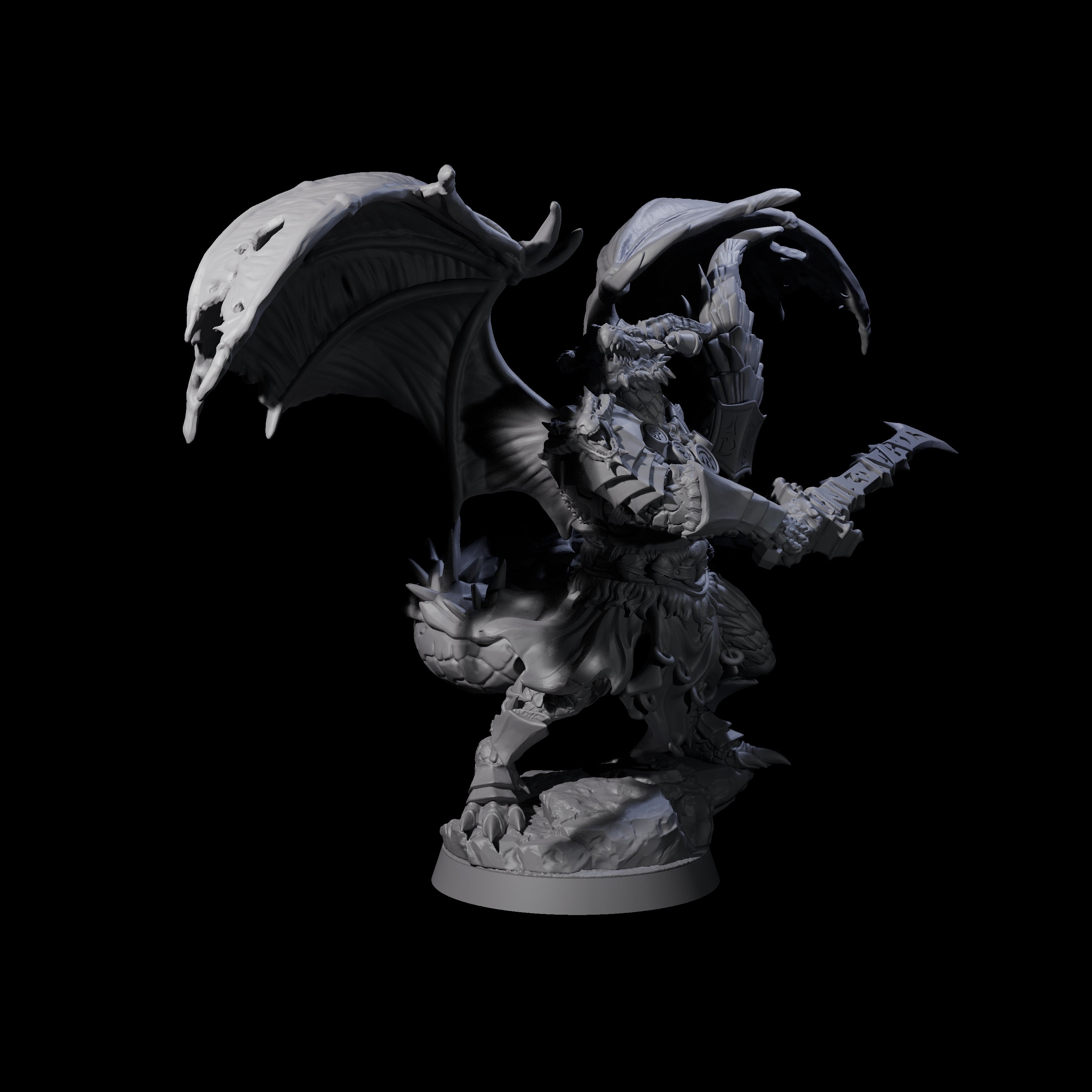 Swinging Scaled Dragonborn Warlord Miniature for Dungeons and Dragons, Pathfinder or other TTRPGs