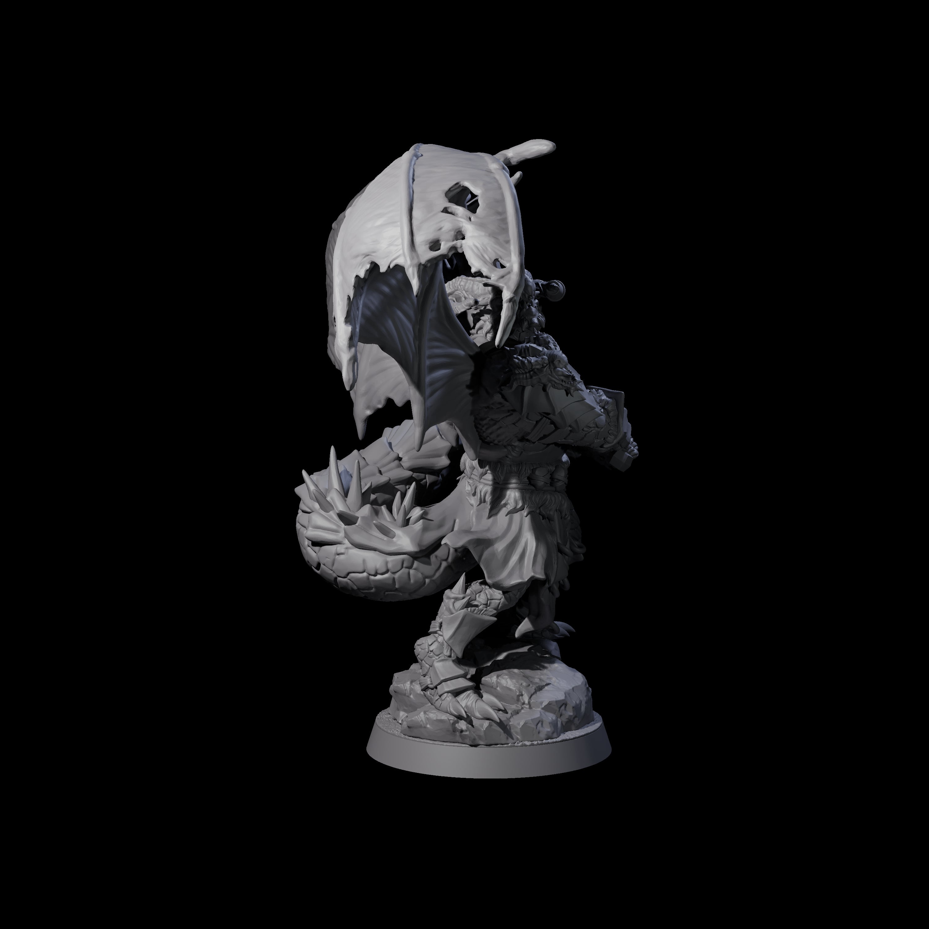 Swinging Scaled Dragonborn Warlord Miniature for Dungeons and Dragons, Pathfinder or other TTRPGs