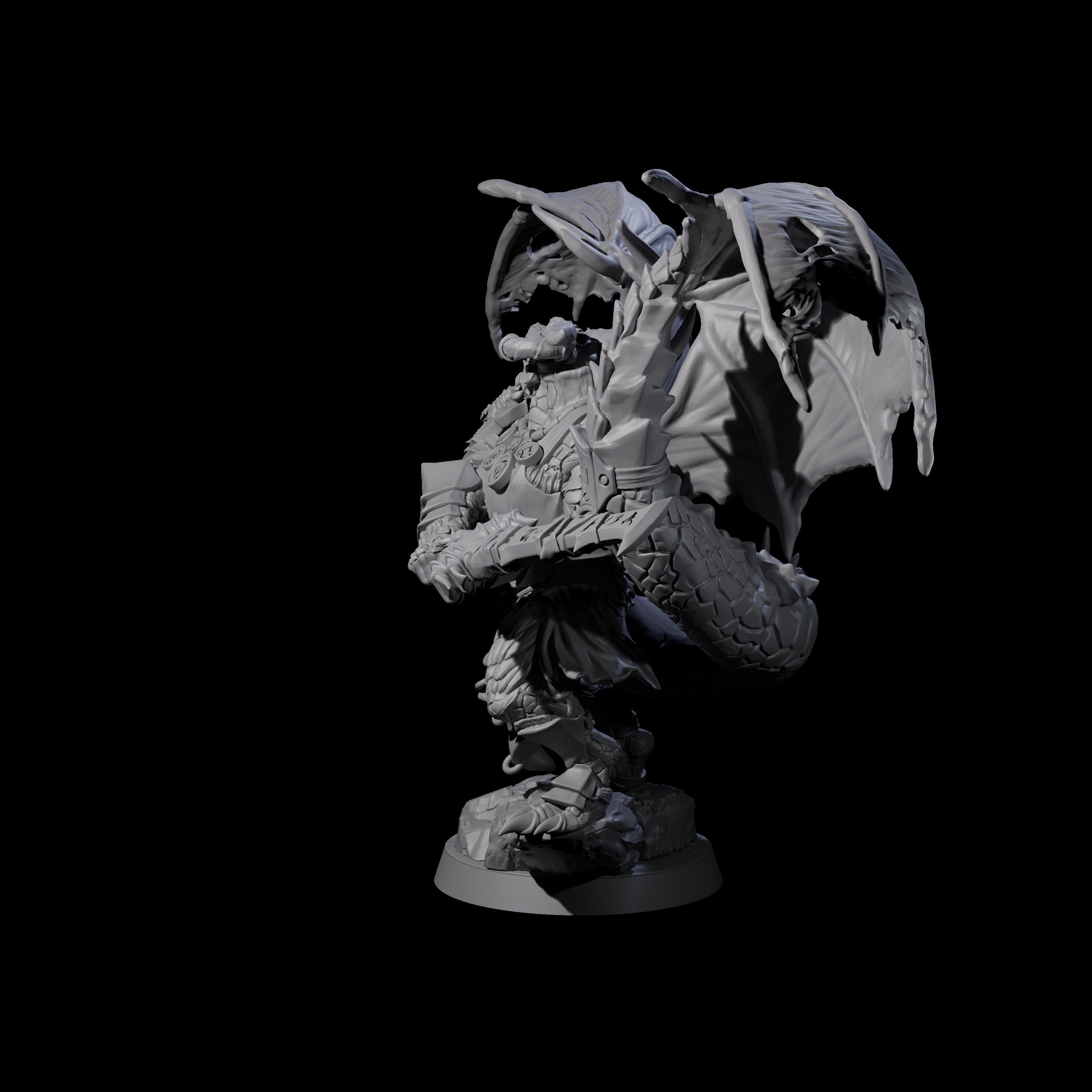 Swinging Scaled Dragonborn Warlord Miniature for Dungeons and Dragons, Pathfinder or other TTRPGs