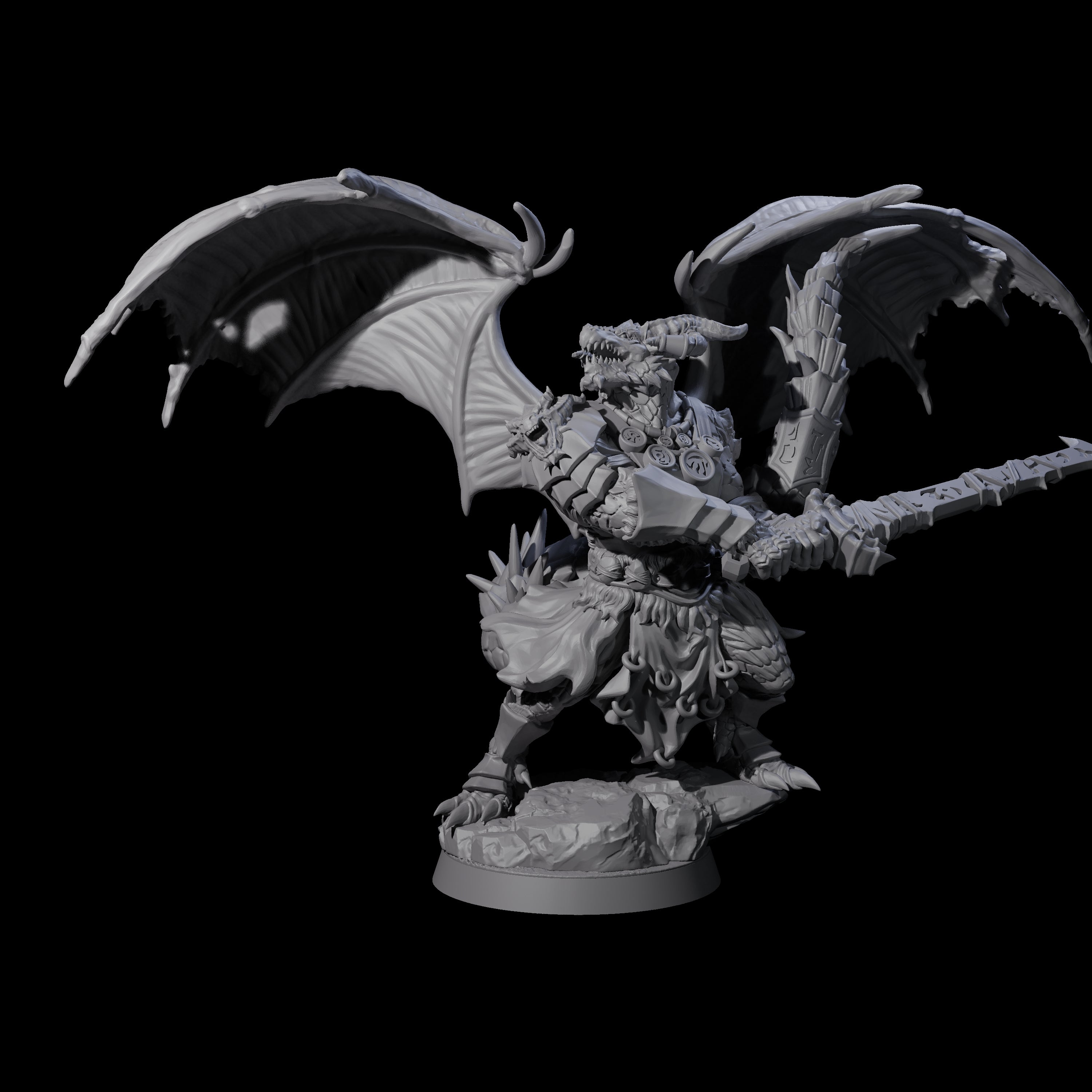 Swinging Scaled Dragonborn Warlord Miniature for Dungeons and Dragons, Pathfinder or other TTRPGs