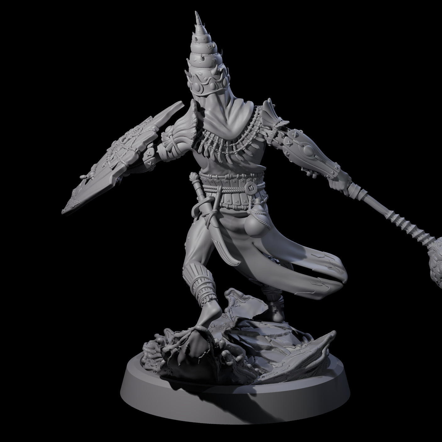 Swinging Sea Champion Miniature for Dungeons and Dragons, Pathfinder or other TTRPGs