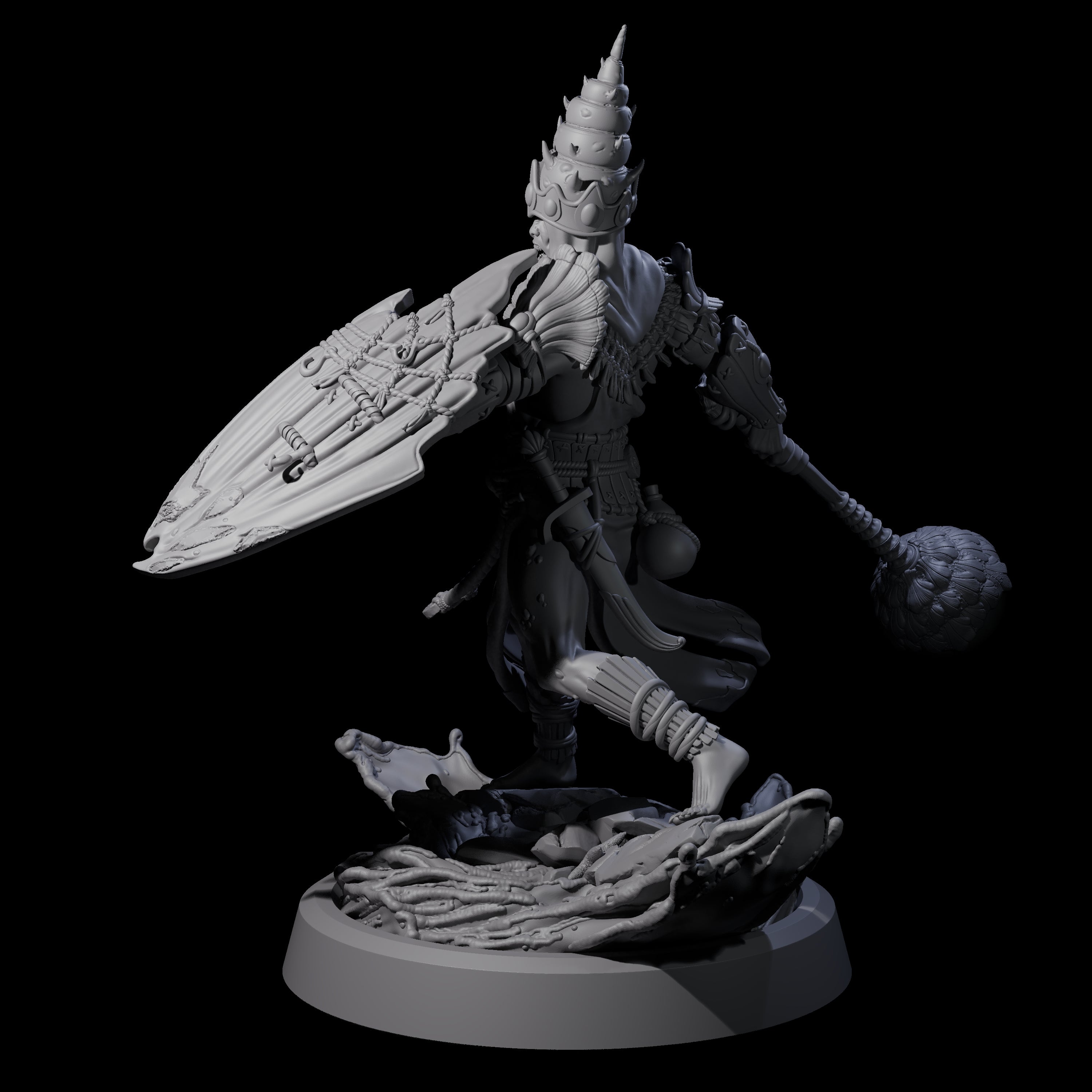 Swinging Sea Champion Miniature for Dungeons and Dragons, Pathfinder or other TTRPGs