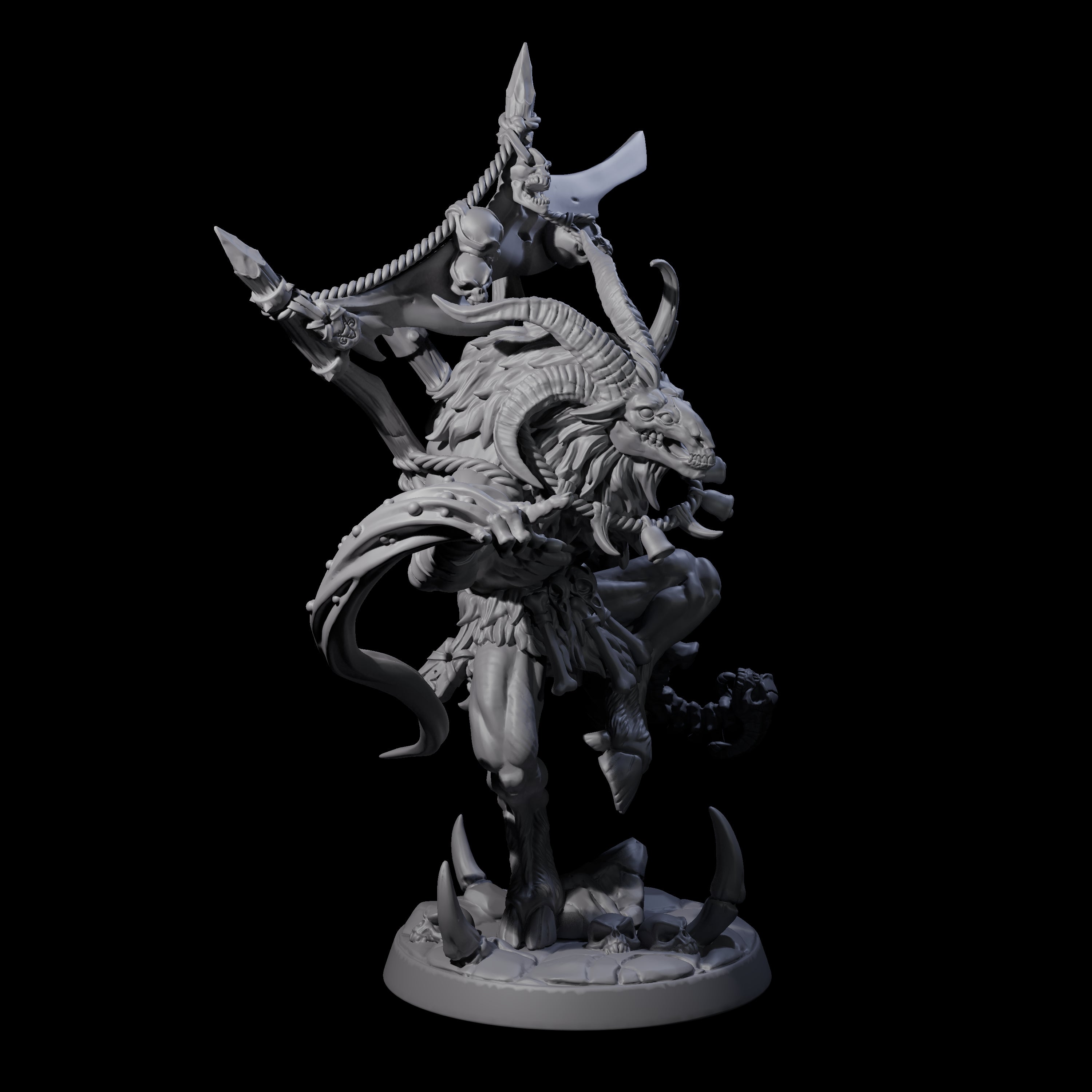 Swiping Beastman Necromancer Miniature for Dungeons and Dragons, Pathfinder or other TTRPGs
