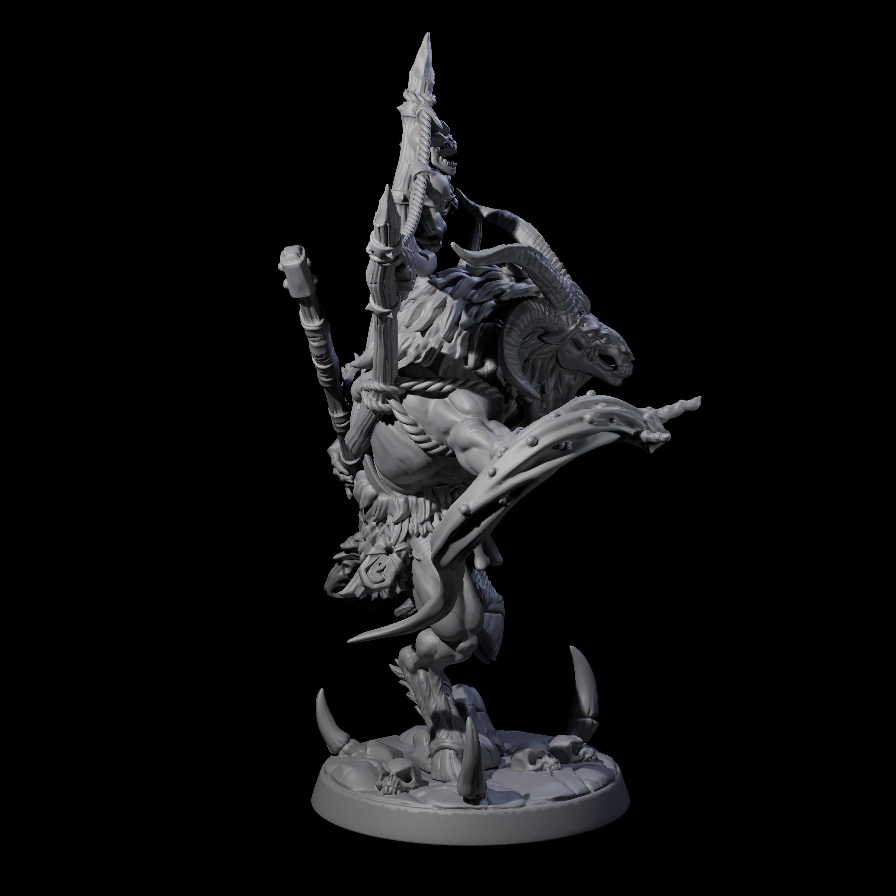 Swiping Beastman Necromancer Miniature for Dungeons and Dragons, Pathfinder or other TTRPGs