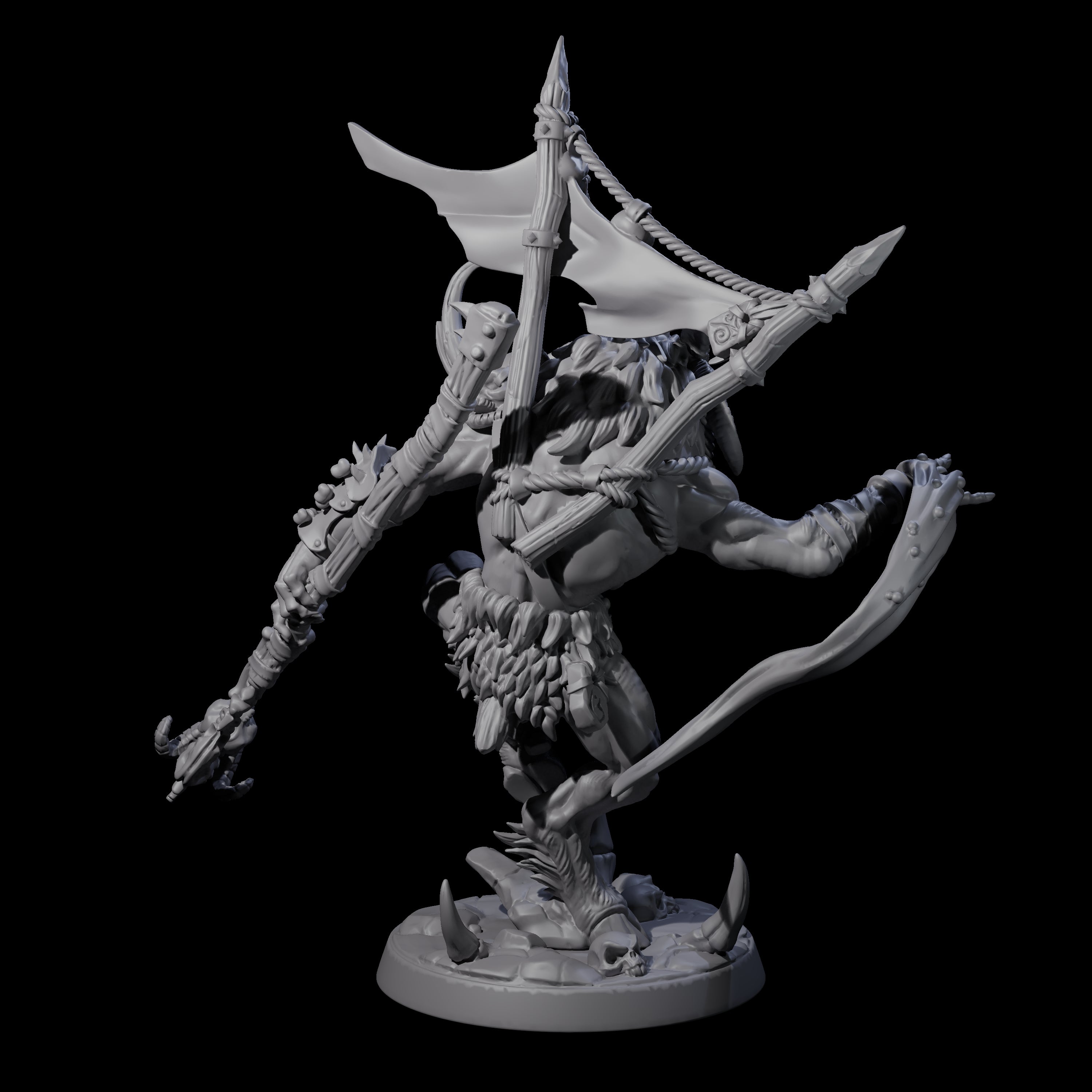 Swiping Beastman Necromancer Miniature for Dungeons and Dragons, Pathfinder or other TTRPGs