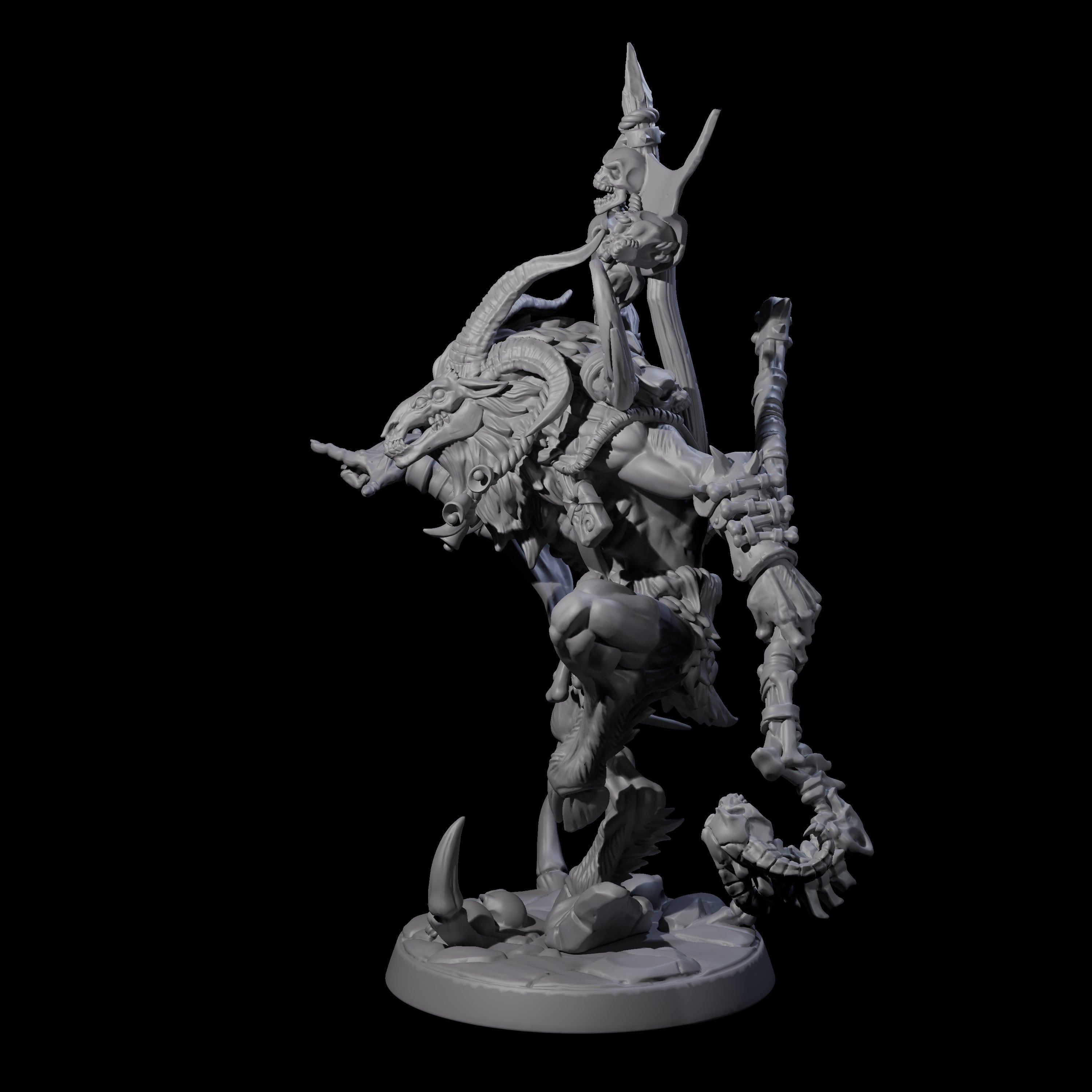 Swiping Beastman Necromancer Miniature for Dungeons and Dragons, Pathfinder or other TTRPGs