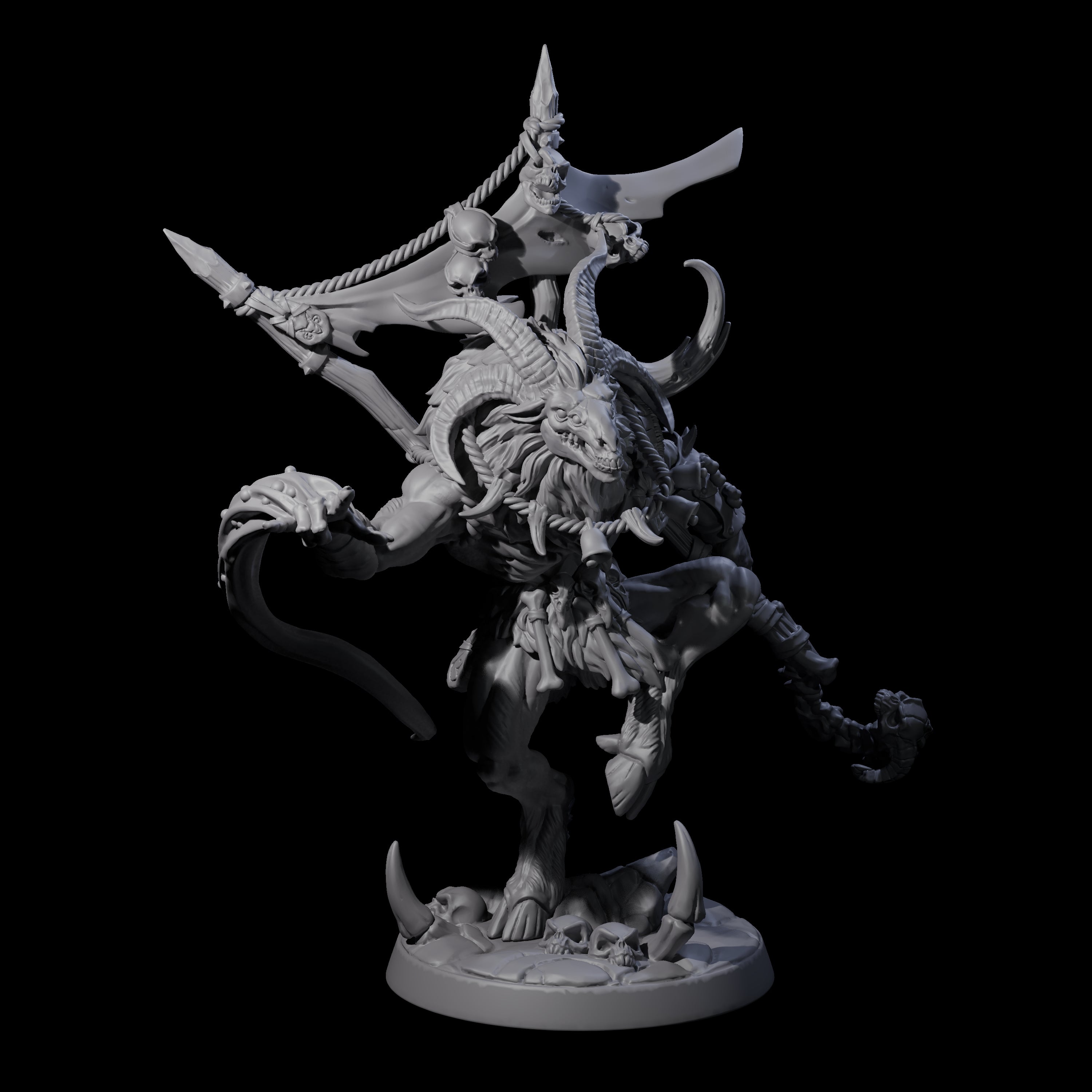 Swiping Beastman Necromancer Miniature for Dungeons and Dragons, Pathfinder or other TTRPGs