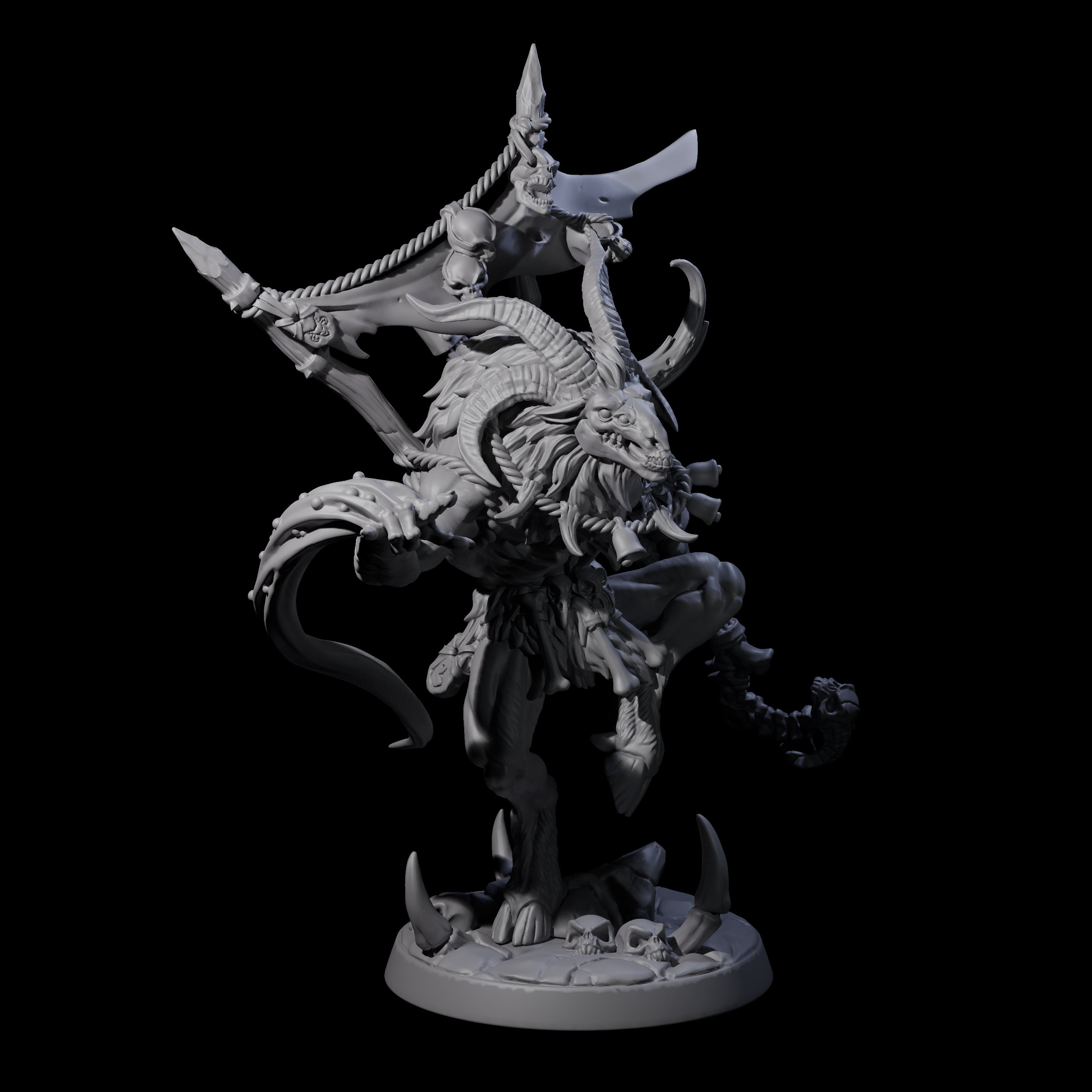 Swiping Beastman Necromancer Miniature for Dungeons and Dragons, Pathfinder or other TTRPGs