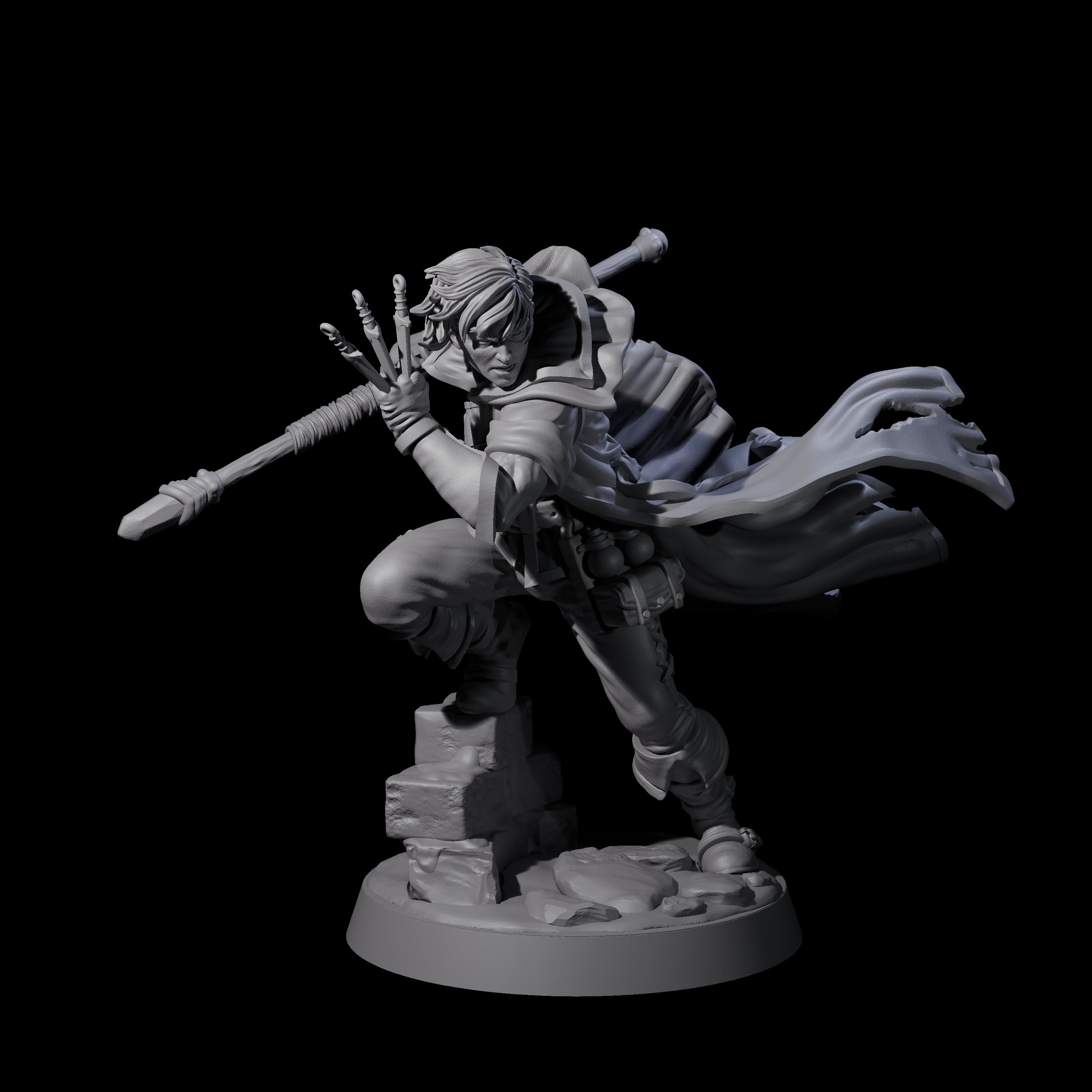 Swiping Trickster Mage Miniature for Dungeons and Dragons, Pathfinder or other TTRPGs