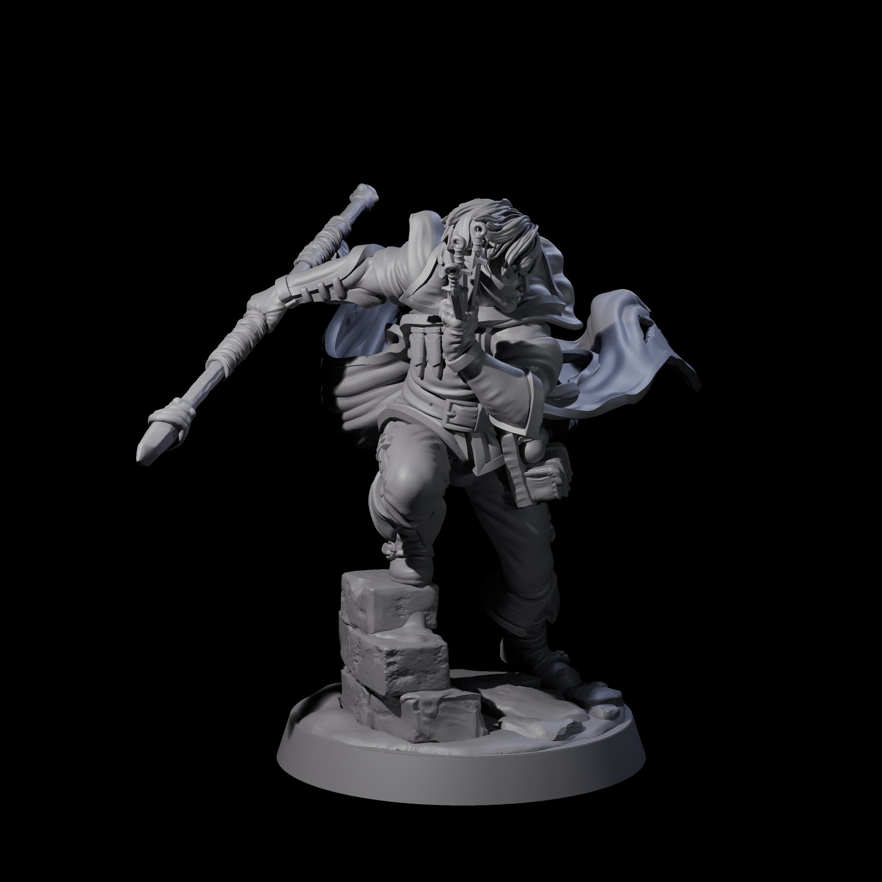 Swiping Trickster Mage Miniature for Dungeons and Dragons, Pathfinder or other TTRPGs