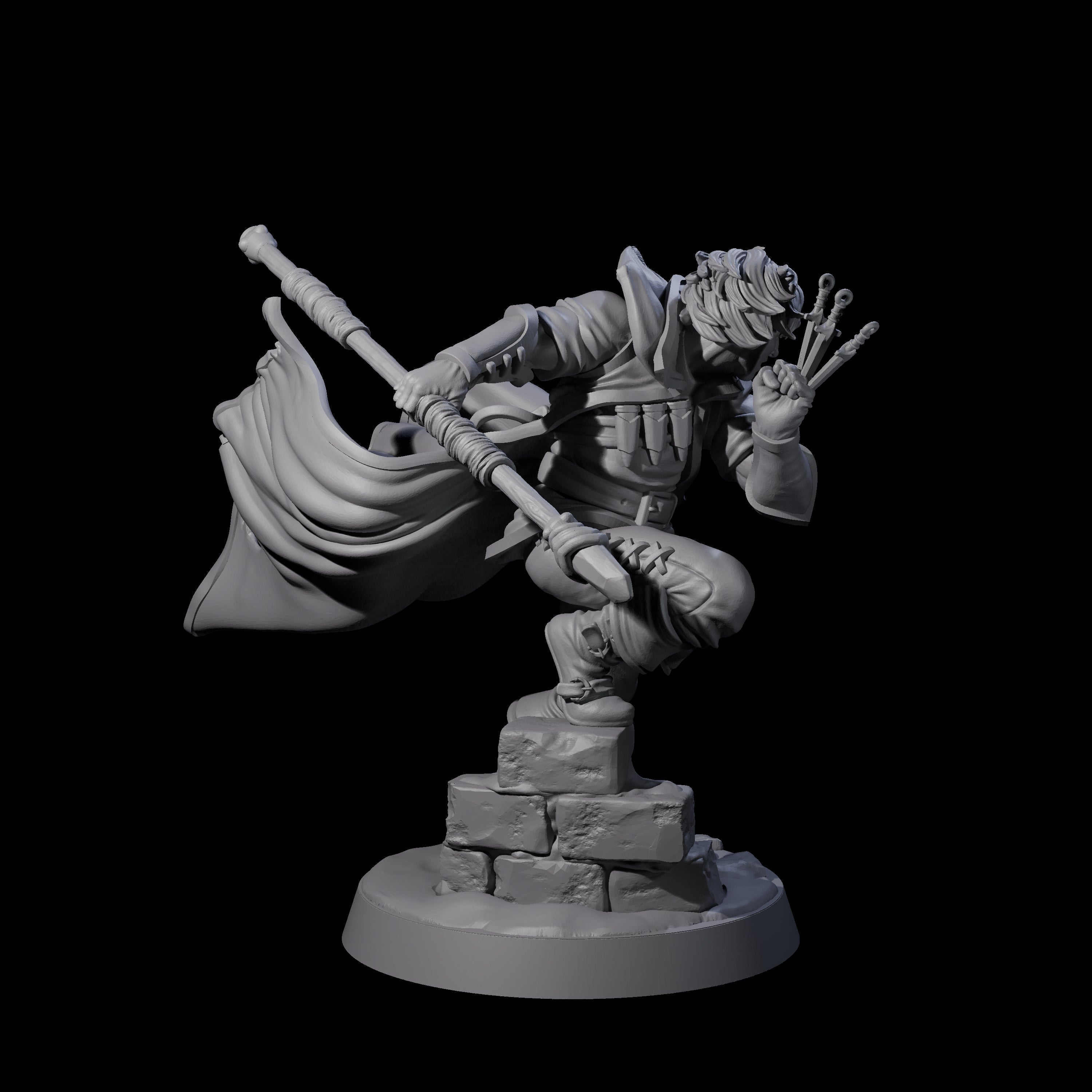 Swiping Trickster Mage Miniature for Dungeons and Dragons, Pathfinder or other TTRPGs