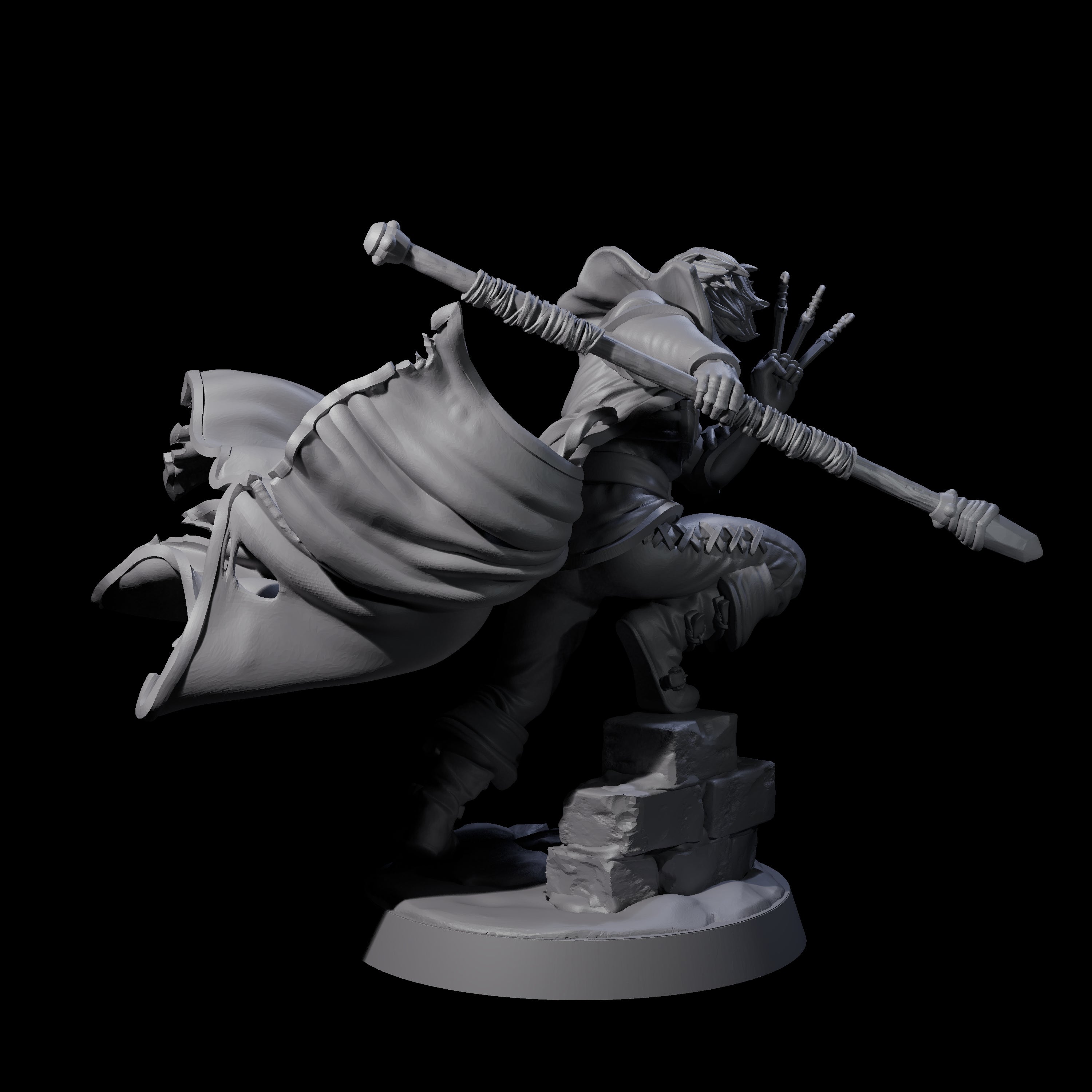 Swiping Trickster Mage Miniature for Dungeons and Dragons, Pathfinder or other TTRPGs