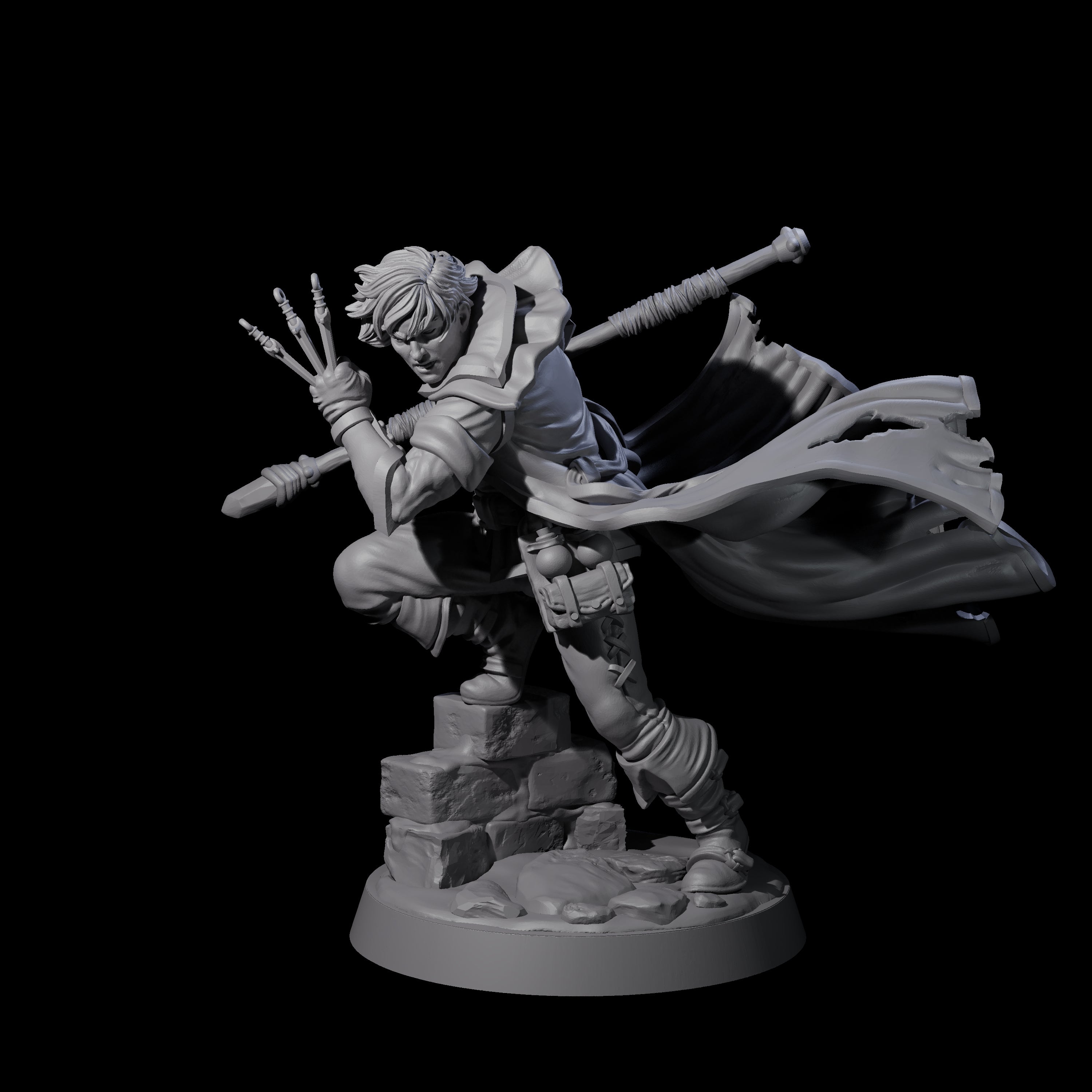 Swiping Trickster Mage Miniature for Dungeons and Dragons, Pathfinder or other TTRPGs
