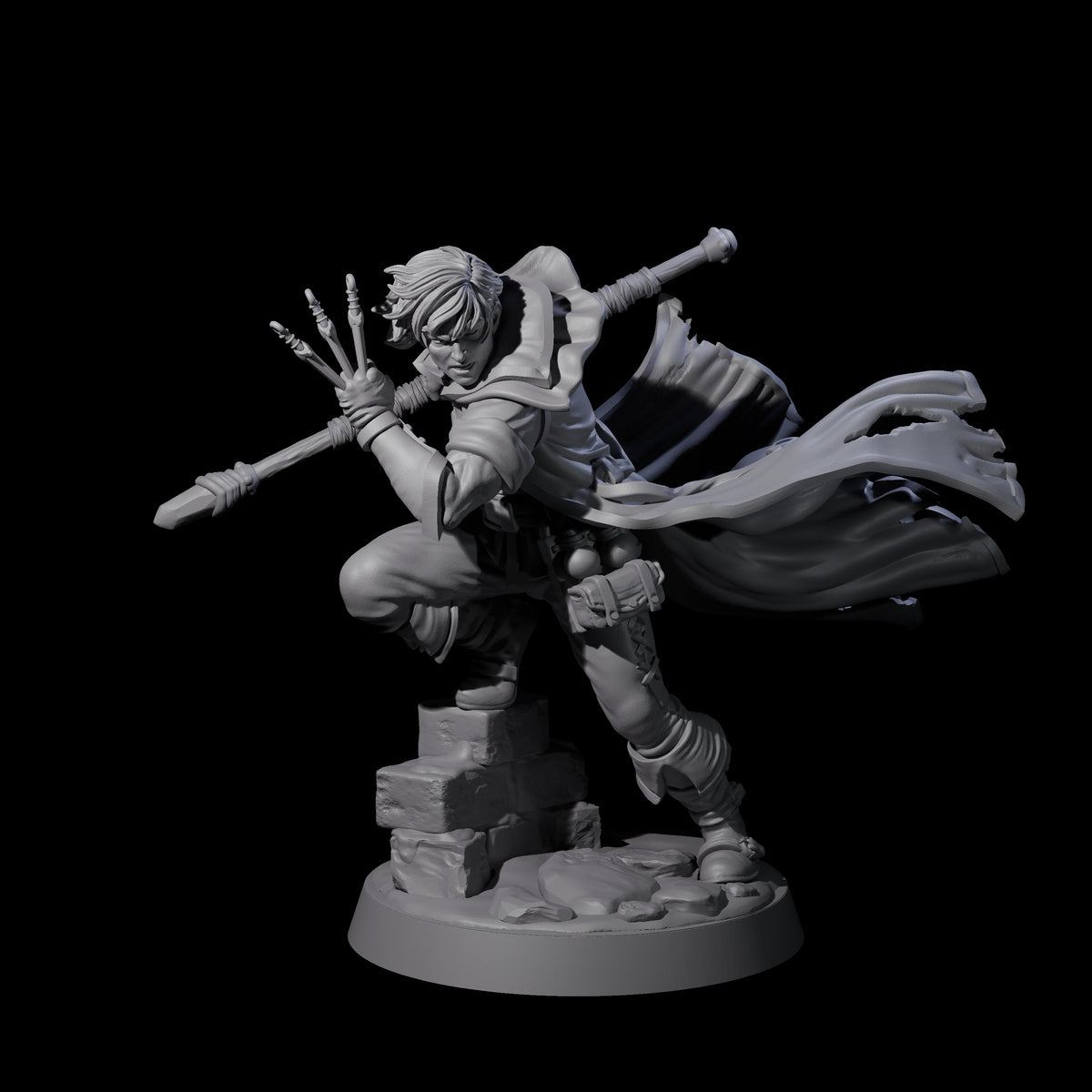 Swiping Trickster Mage Miniature for Dungeons and Dragons, Pathfinder or other TTRPGs