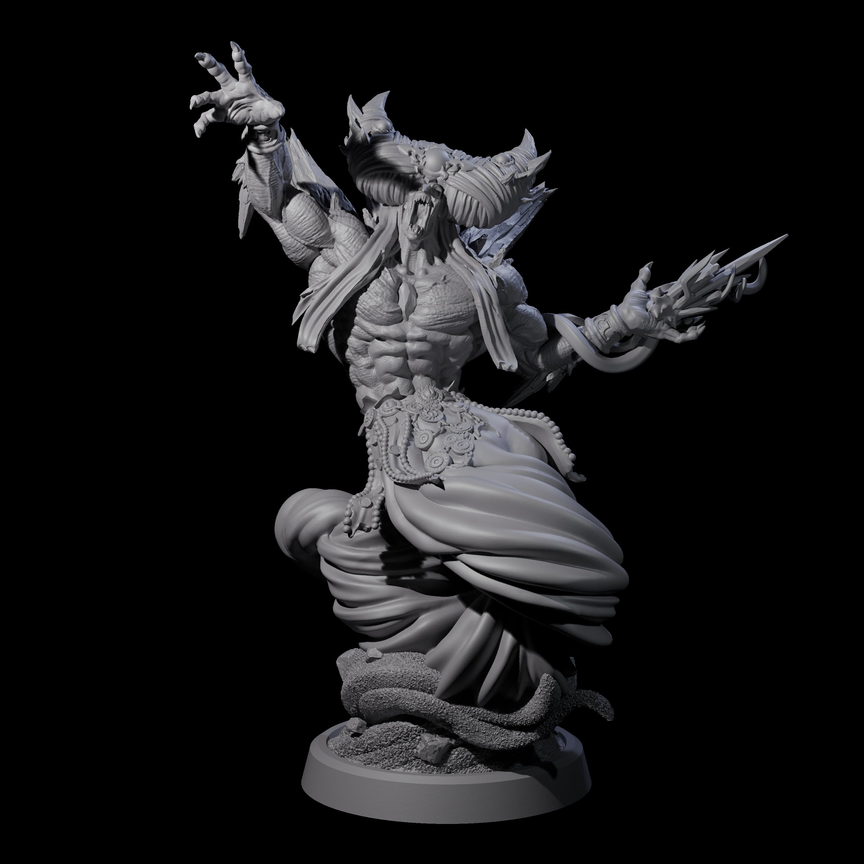 Swirling Efreeti A Miniature for Dungeons and Dragons, Pathfinder or other TTRPGs