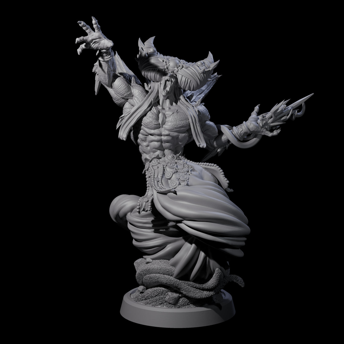 Swirling Efreeti A Miniature for Dungeons and Dragons, Pathfinder or other TTRPGs