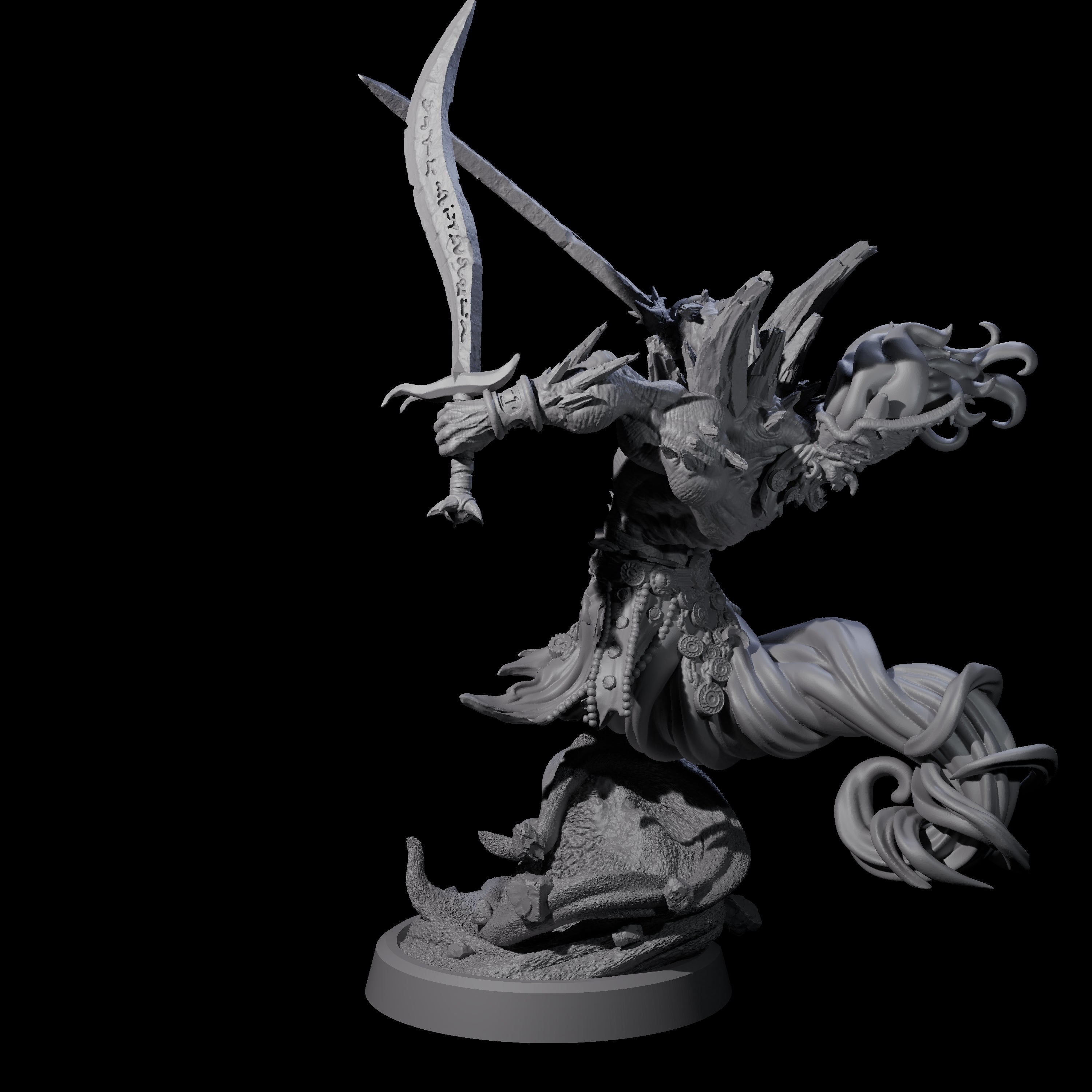 Swirling Efreeti B Miniature for Dungeons and Dragons, Pathfinder or other TTRPGs