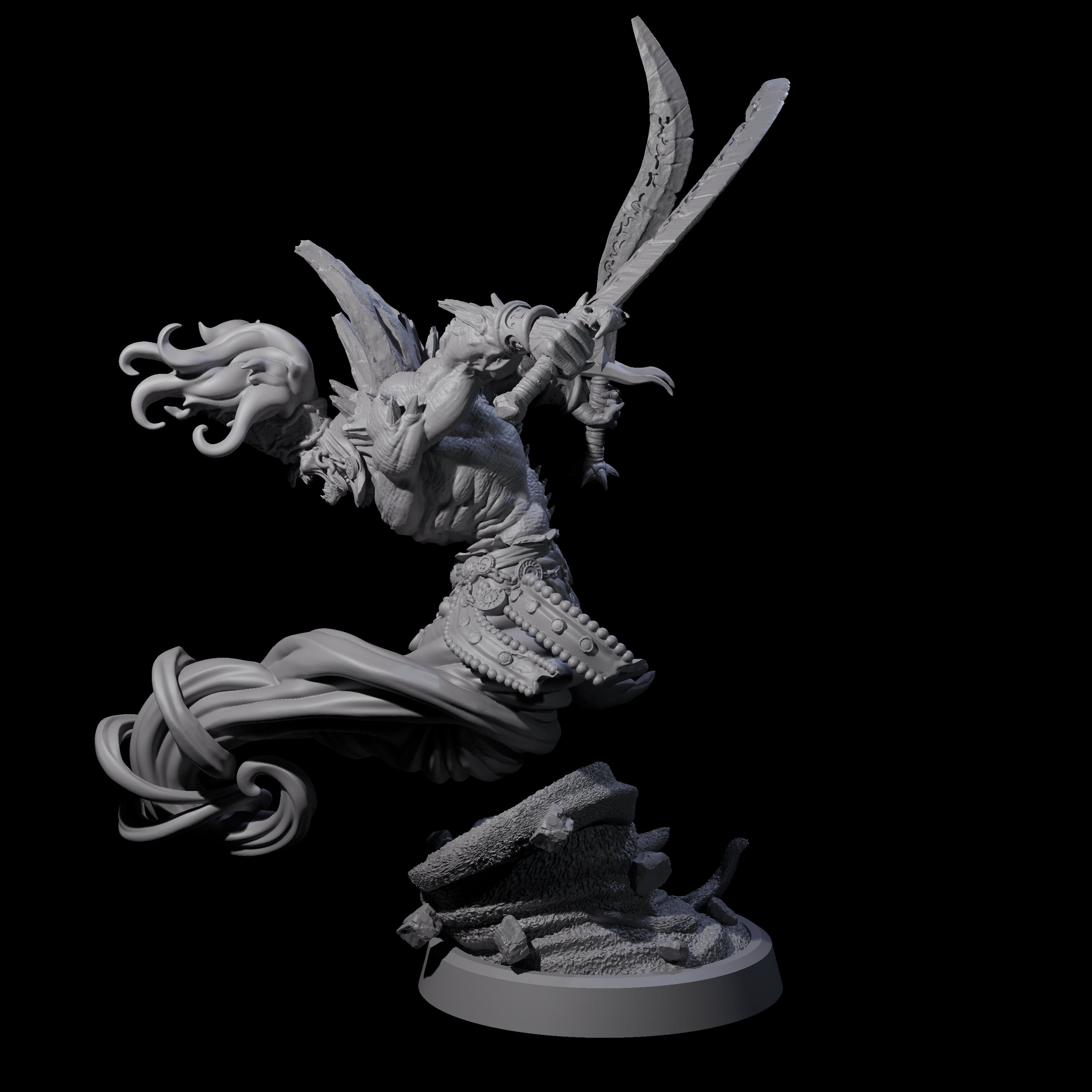 Swirling Efreeti B Miniature for Dungeons and Dragons, Pathfinder or other TTRPGs