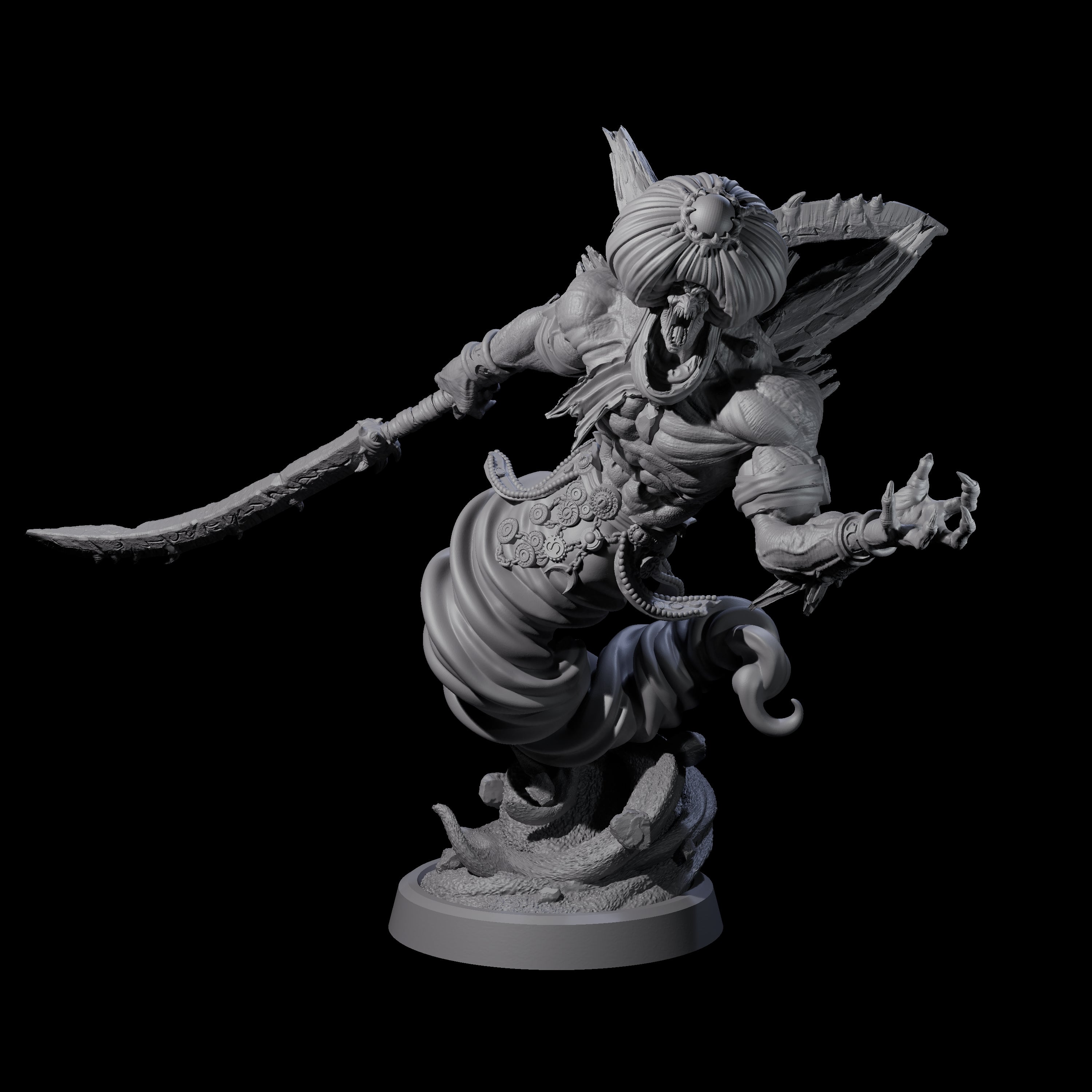 Swirling Efreeti C Miniature for Dungeons and Dragons, Pathfinder or other TTRPGs