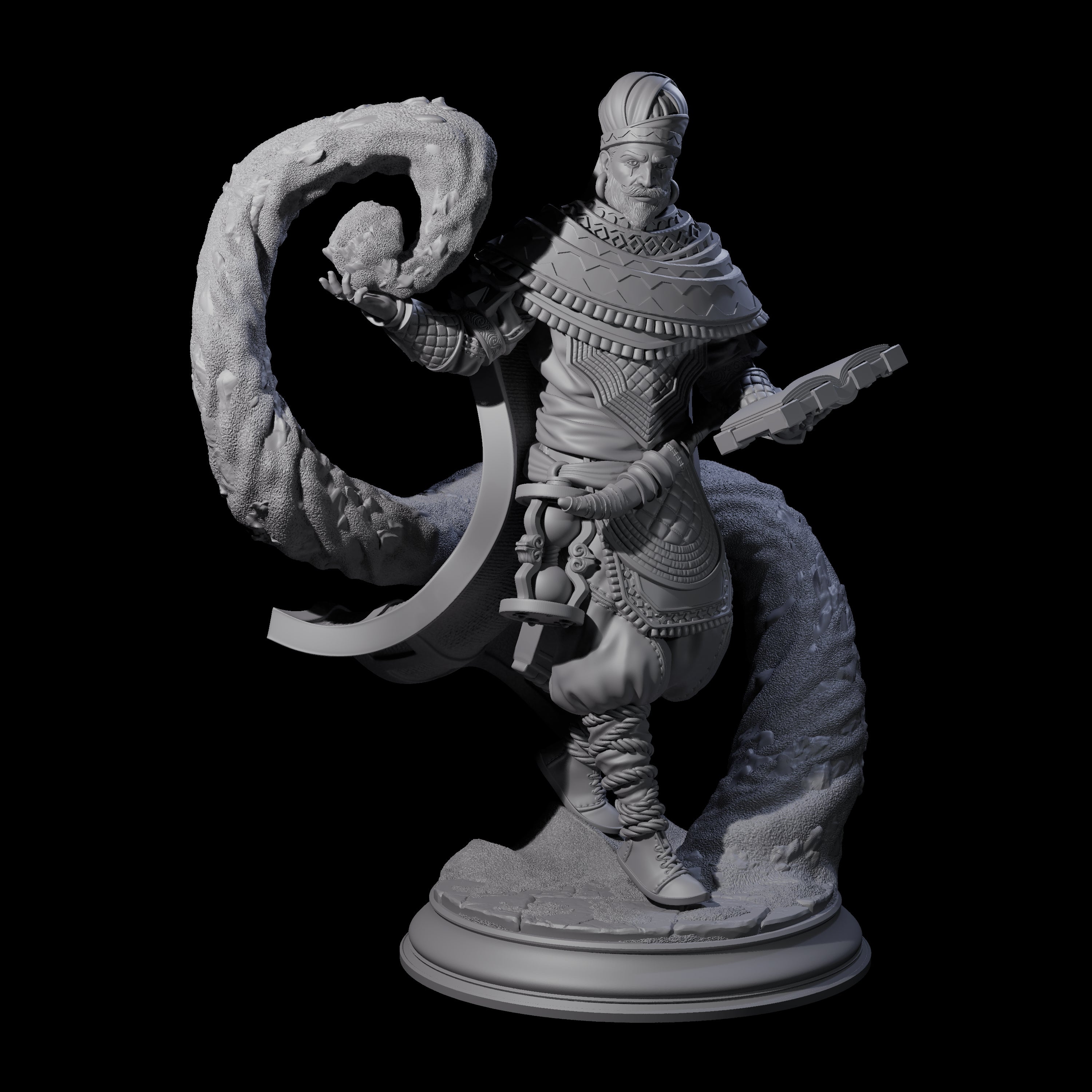 Swirling Human Serpent Cultist Miniature for Dungeons and Dragons, Pathfinder or other TTRPGs
