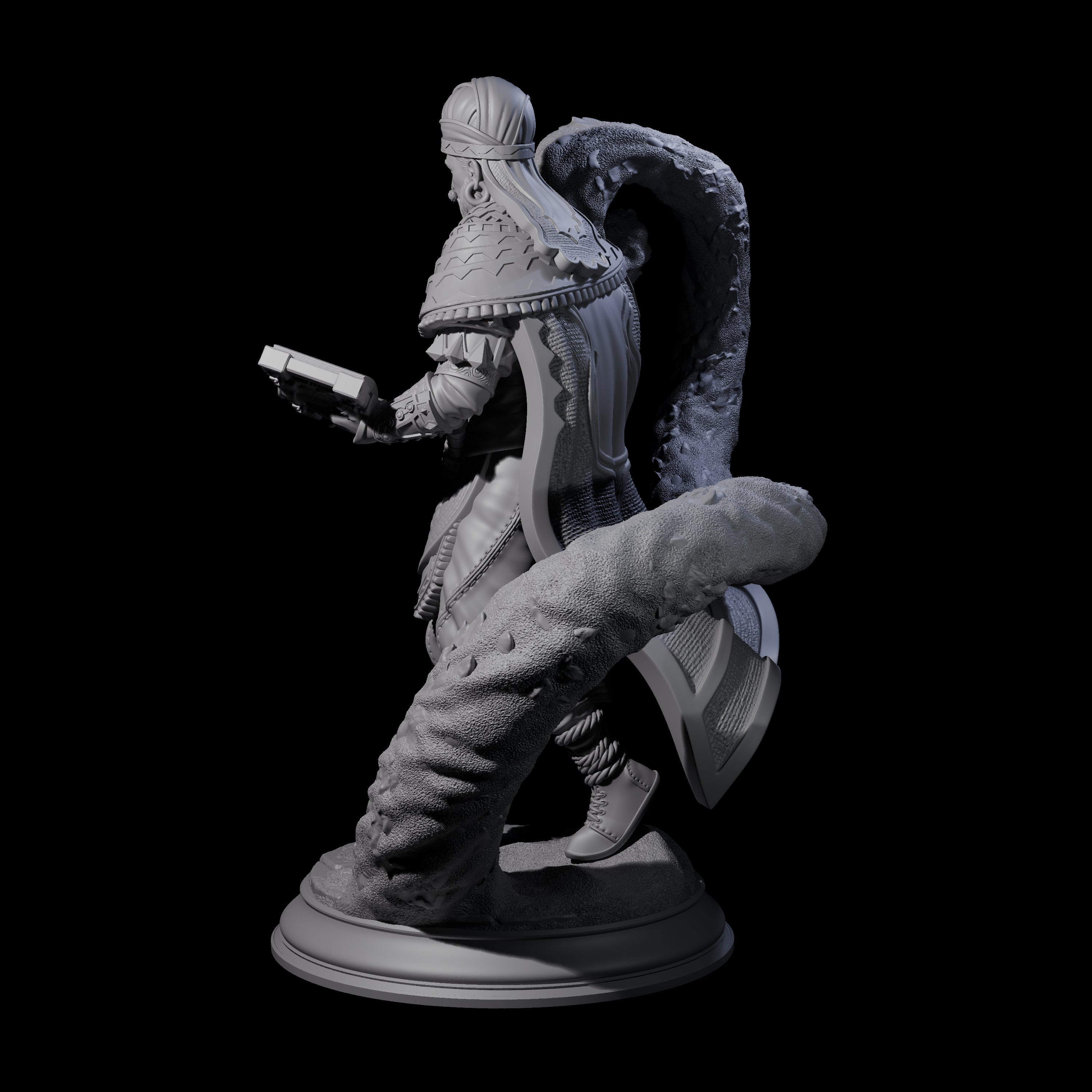 Swirling Human Serpent Cultist Miniature for Dungeons and Dragons, Pathfinder or other TTRPGs