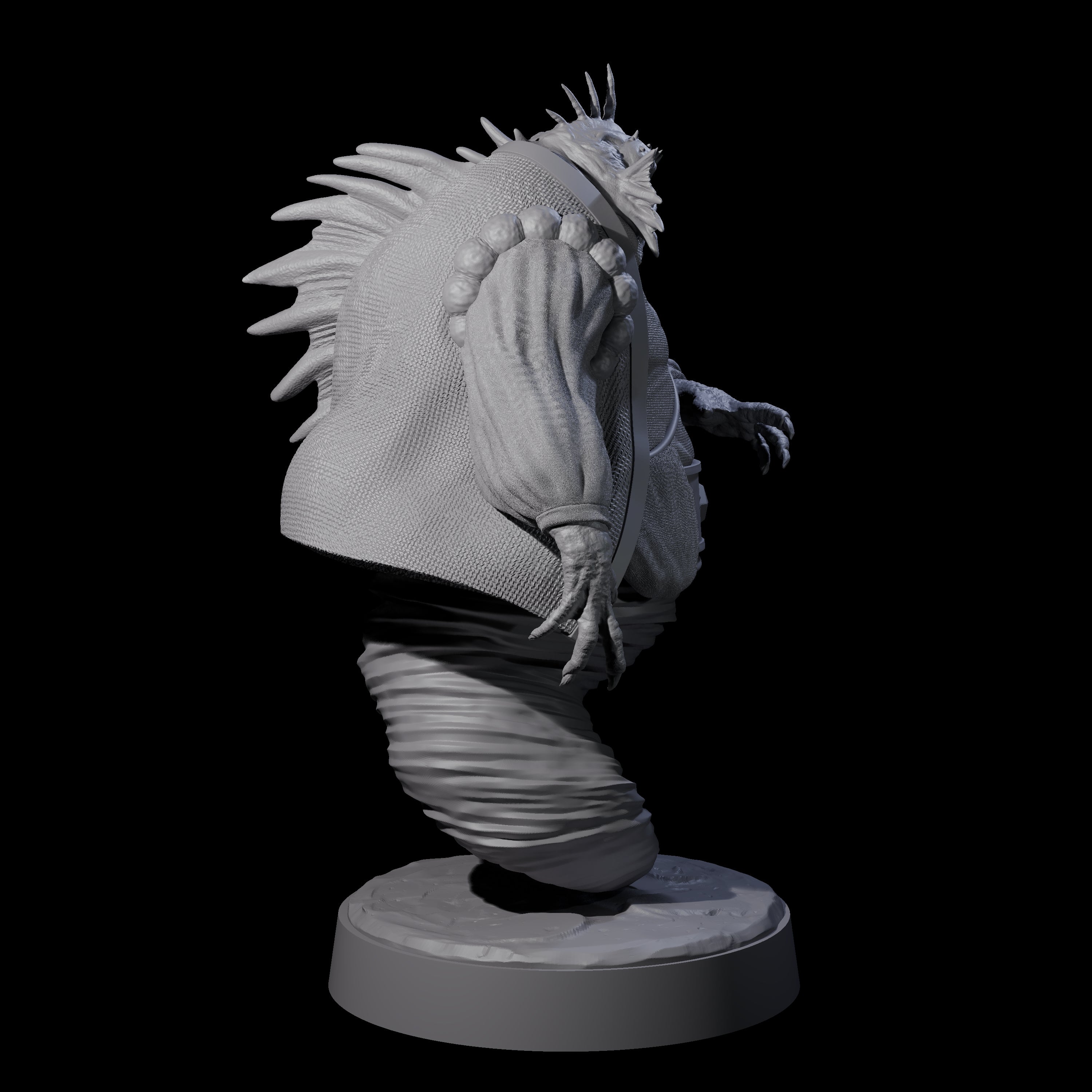 Swirling Locathah Djinni Miniature for Dungeons and Dragons, Pathfinder or other TTRPGs