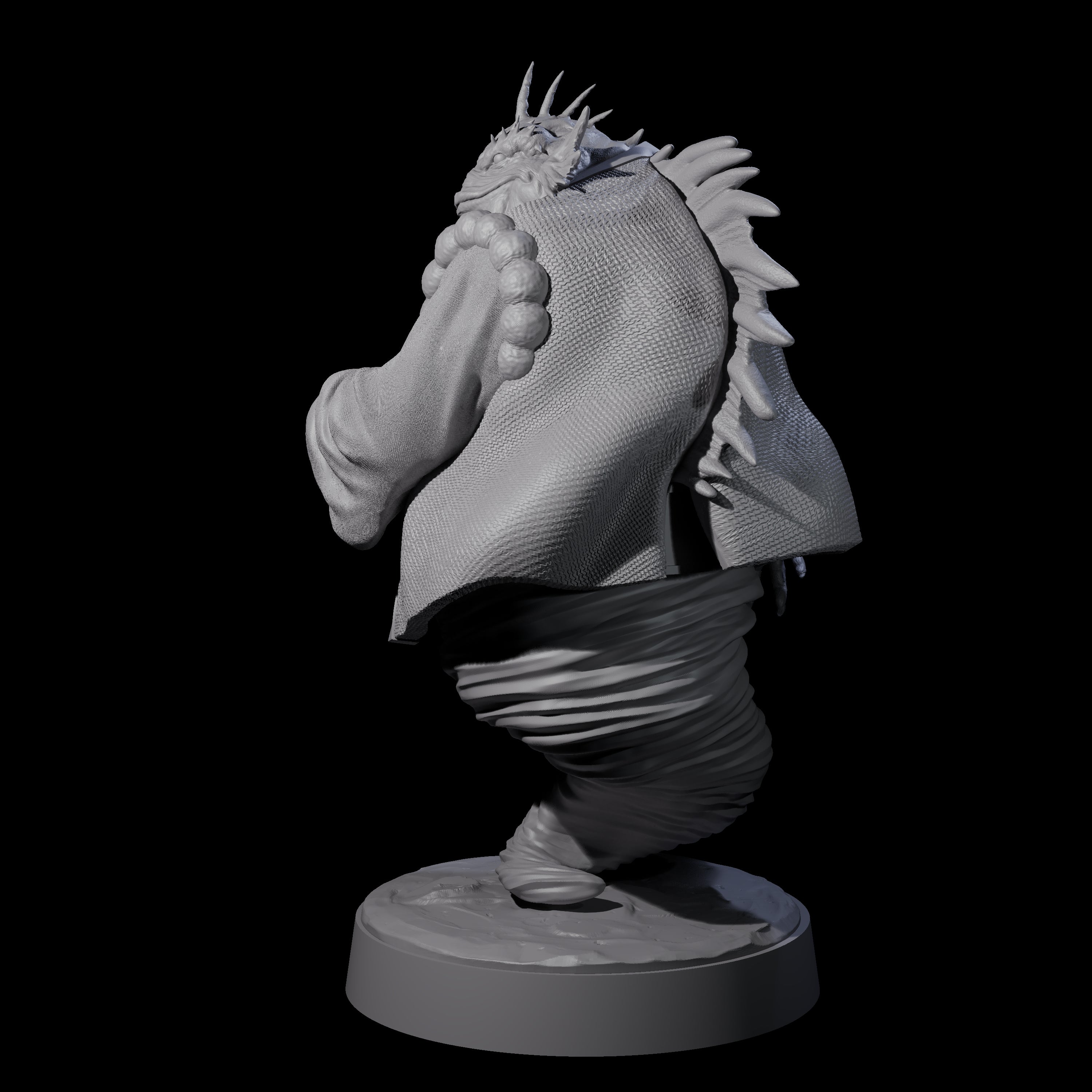 Swirling Locathah Djinni Miniature for Dungeons and Dragons, Pathfinder or other TTRPGs