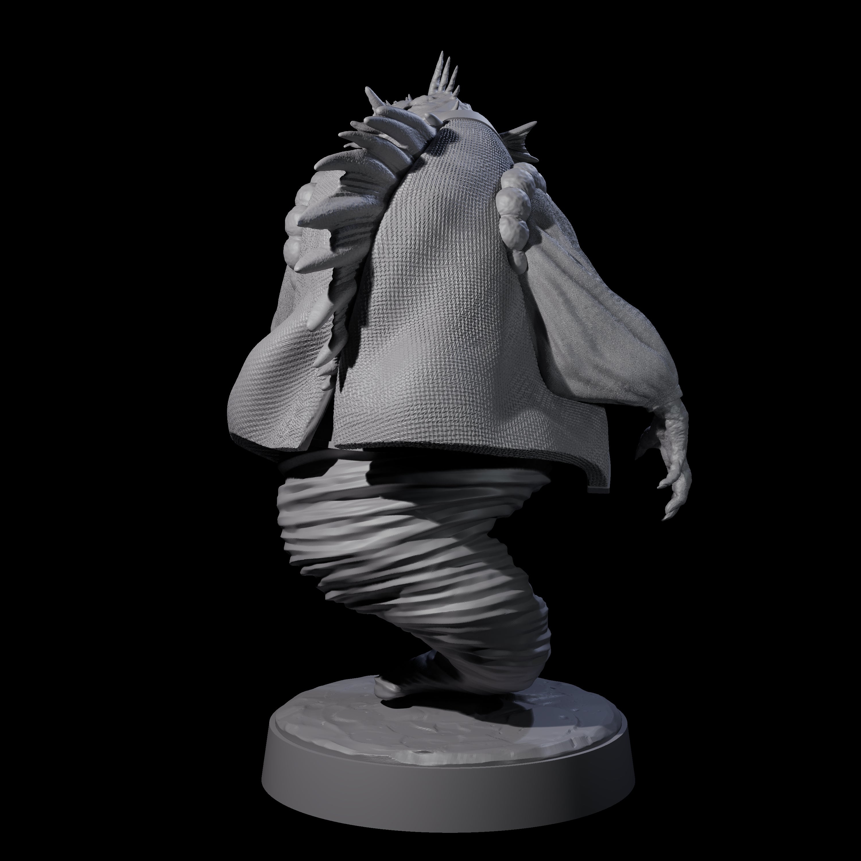 Swirling Locathah Djinni Miniature for Dungeons and Dragons, Pathfinder or other TTRPGs