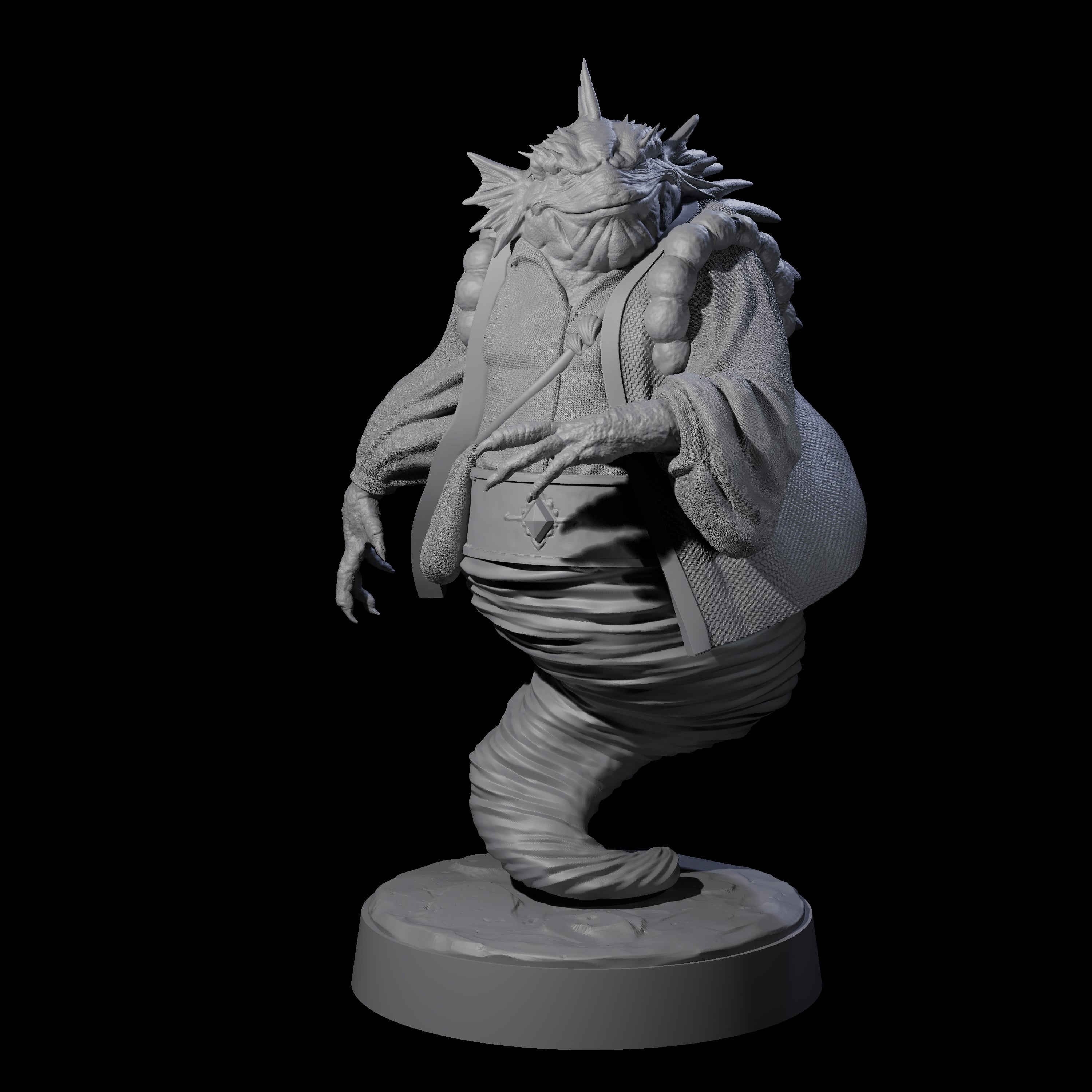 Swirling Locathah Djinni Miniature for Dungeons and Dragons, Pathfinder or other TTRPGs