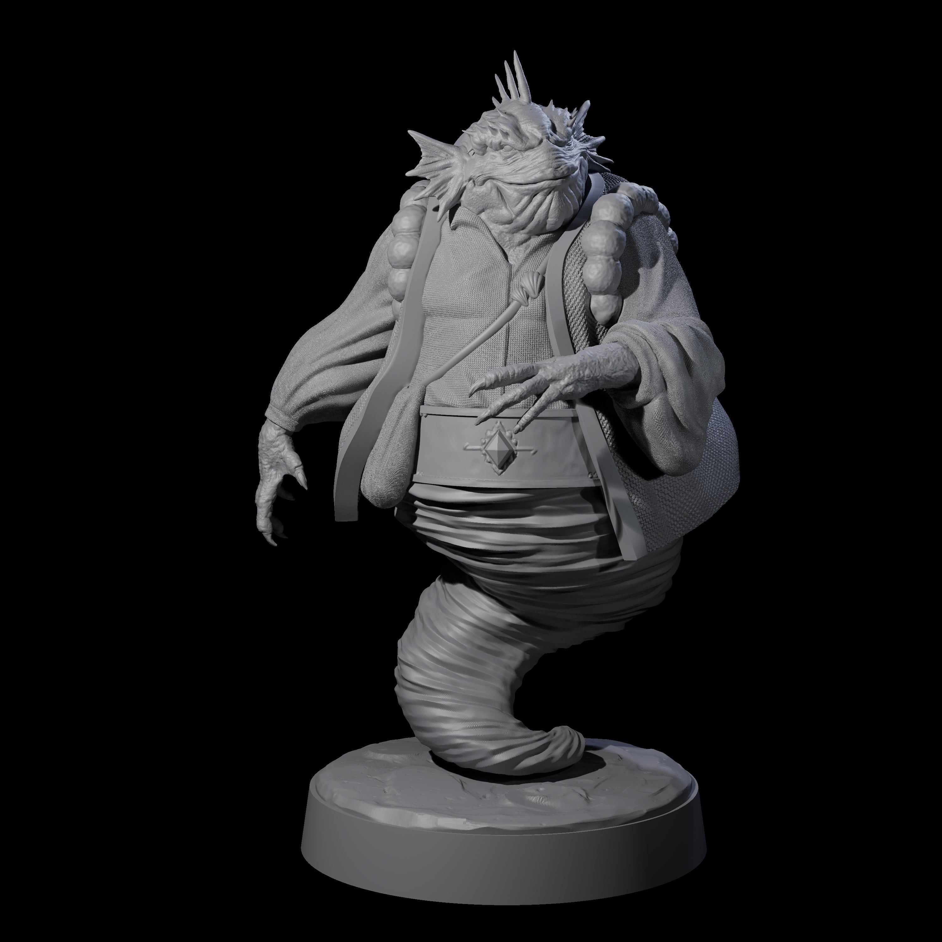 Swirling Locathah Djinni Miniature for Dungeons and Dragons, Pathfinder or other TTRPGs