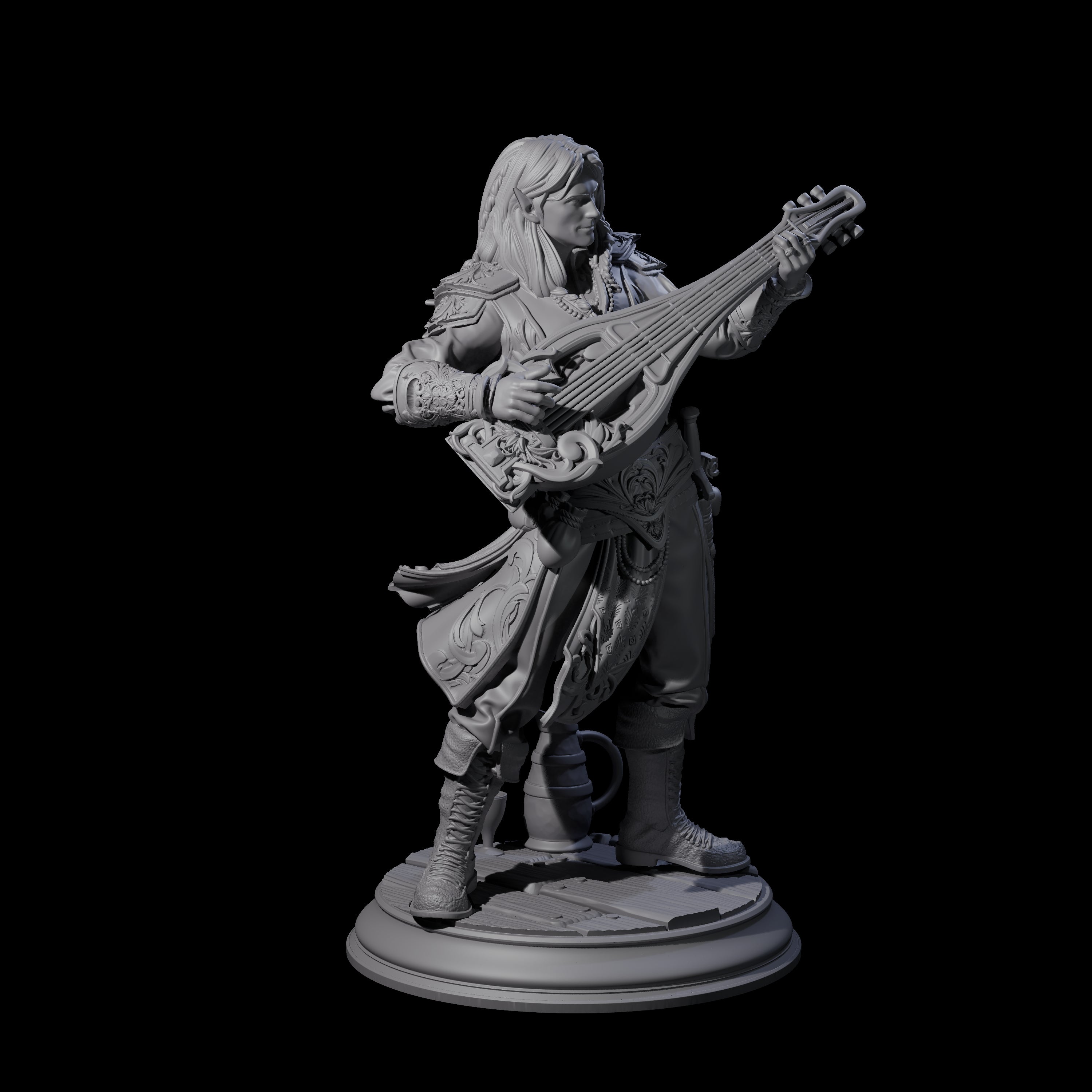 Swooning Elf Bard Miniature for Dungeons and Dragons, Pathfinder or other TTRPGs